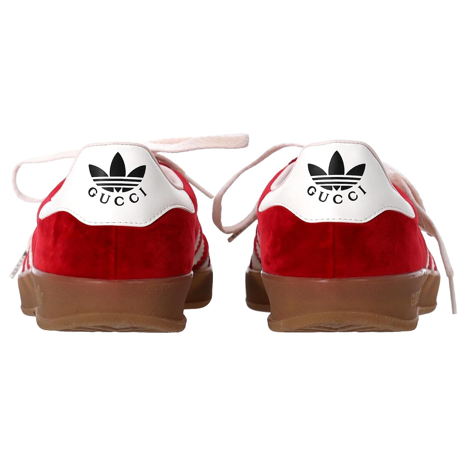 Adidas x Gucci Gazelle Sneakers in Red Velvet (Sold) - Joli Closet Adidas x Gucci Gazelle Sneakers in Red Velvet (Sold) - Joli Closet