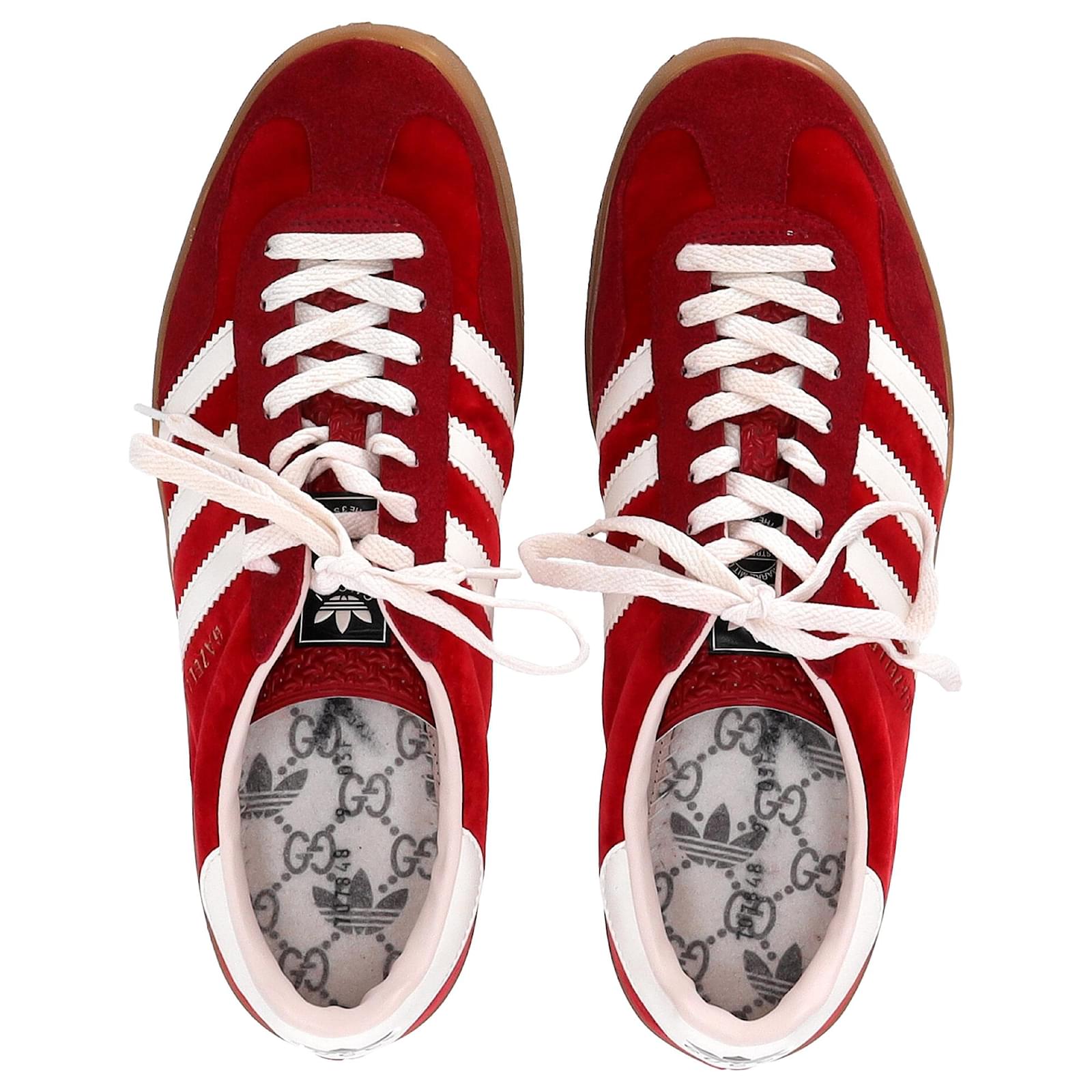 Adidas x Gucci Gazelle Sneakers in Red Velvet (Sold) - Joli Closet