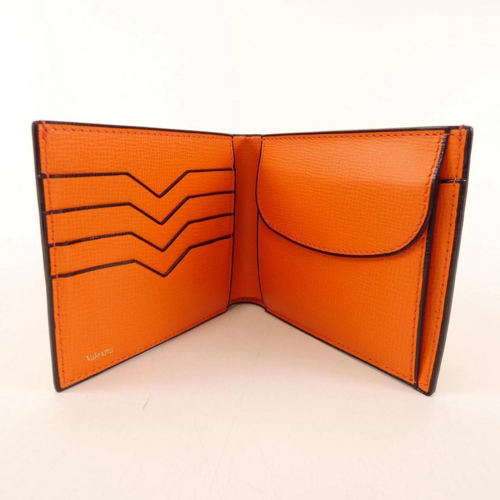Valextra Bi-Fold Leather Wallet Orange ref.2129263 - Joli Closet