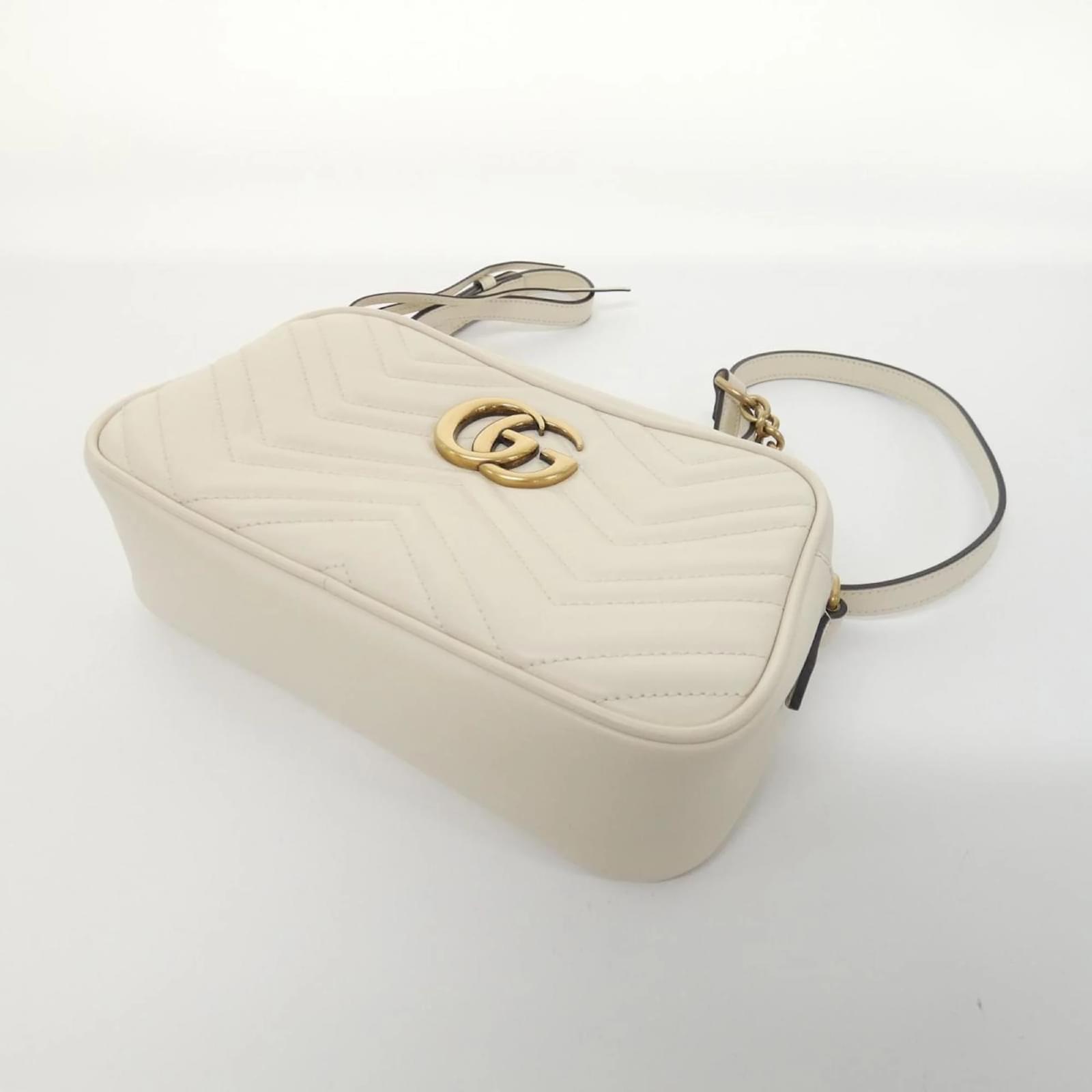 Gucci GG Marmont 447632 DTD1T Shoulder Bag White Cream Gucci GG Marmont 447632 DTD1T Shoulder Bag White Cream