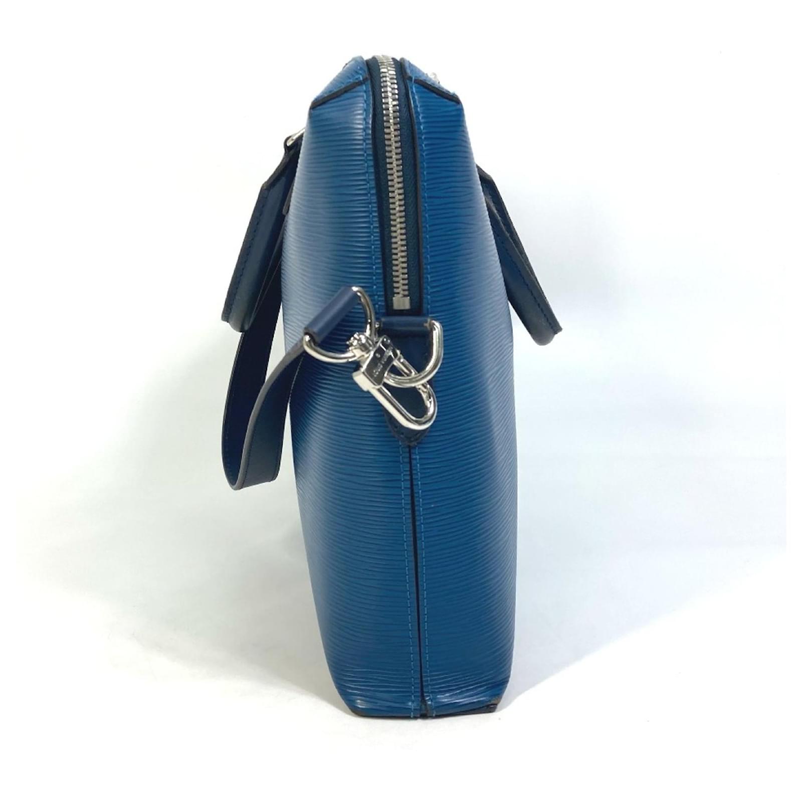 Louis Vuitton Porte Documents Voyage Blue Leather  ref.2130800