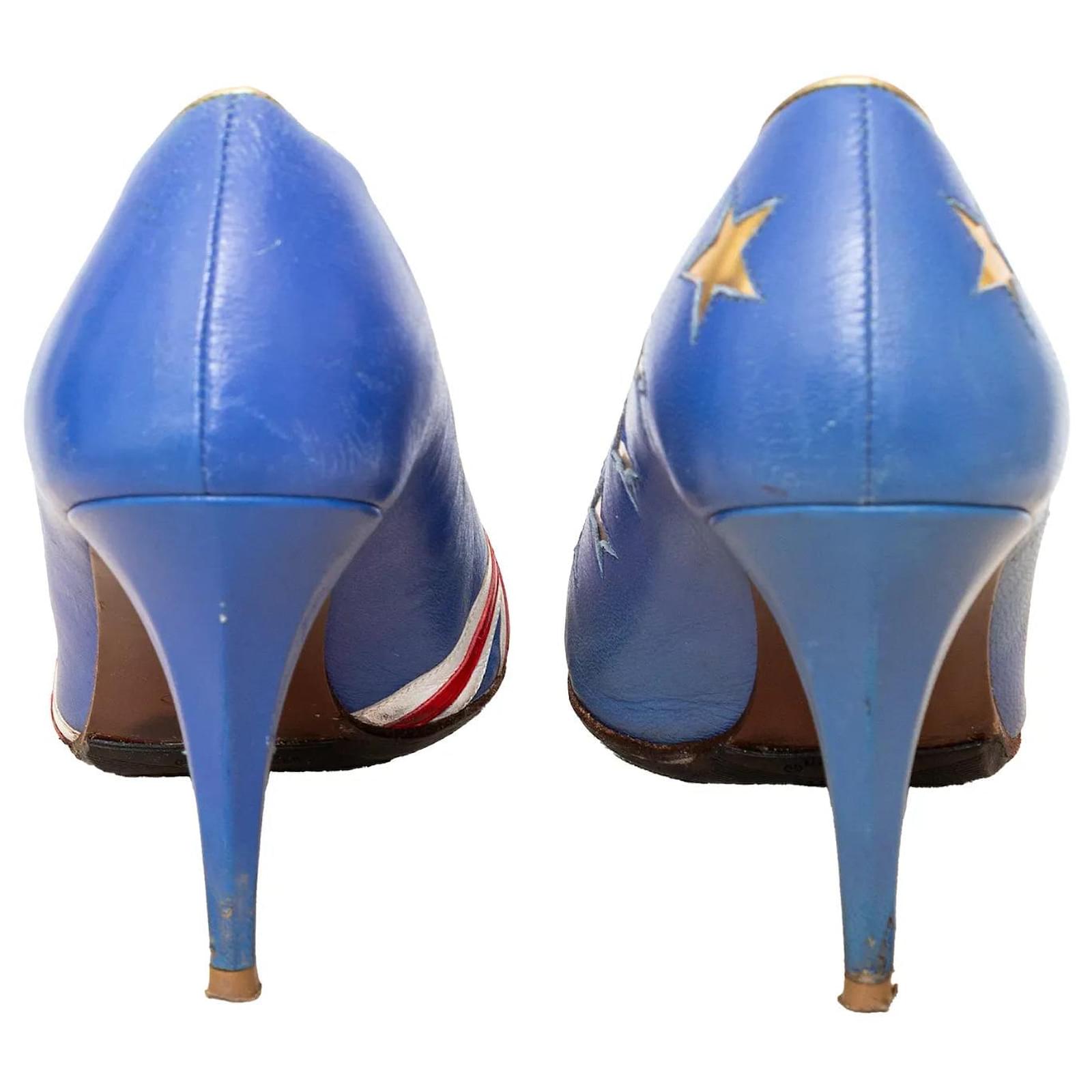 Vivienne Westwood Brexit Court Pumps - '10s Blue Leather ref