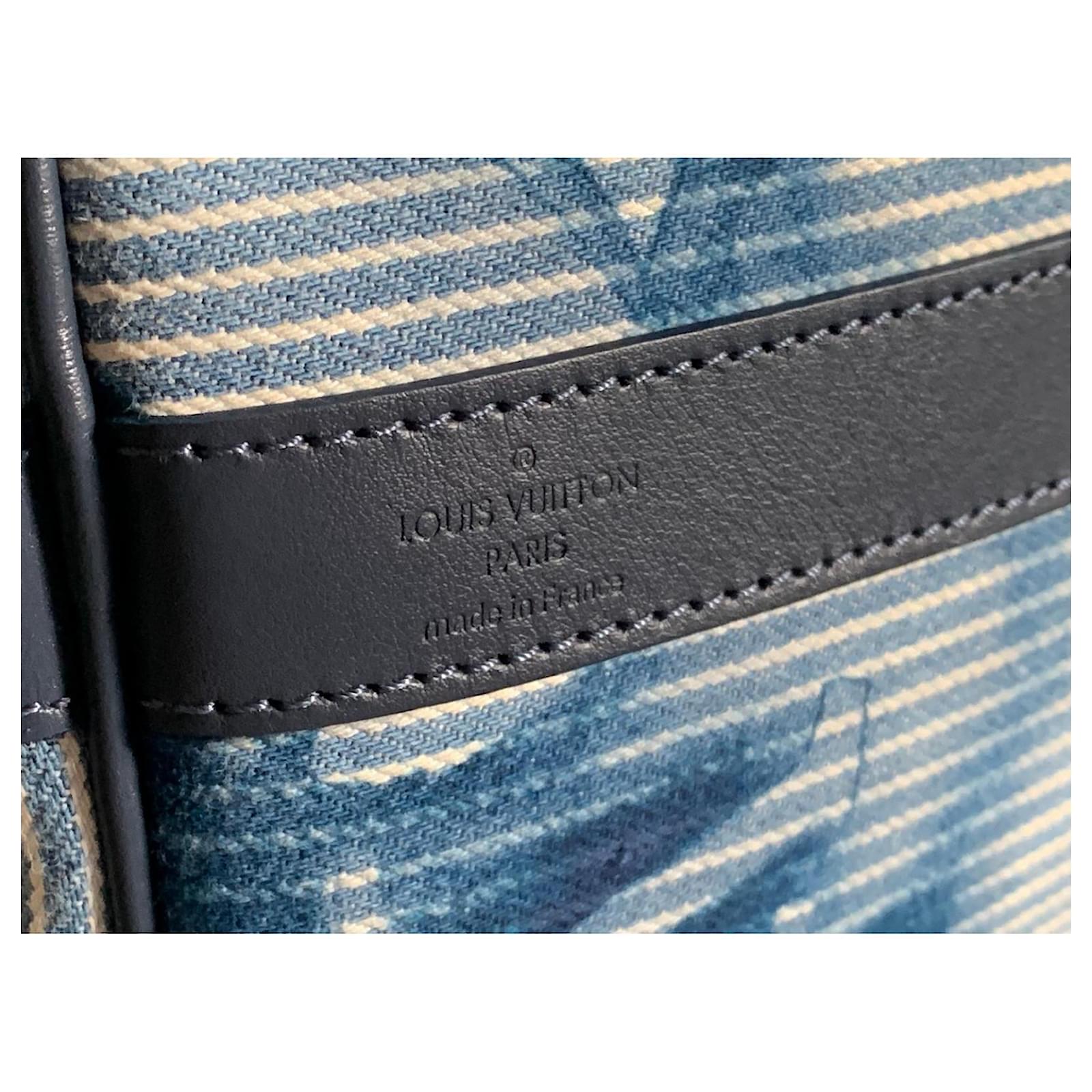 Louis Vuitton Keepall Bandoulire 50  Virgil Abloh Collection, Limited Edition 2021 Light blue Cotton  ref.2135386