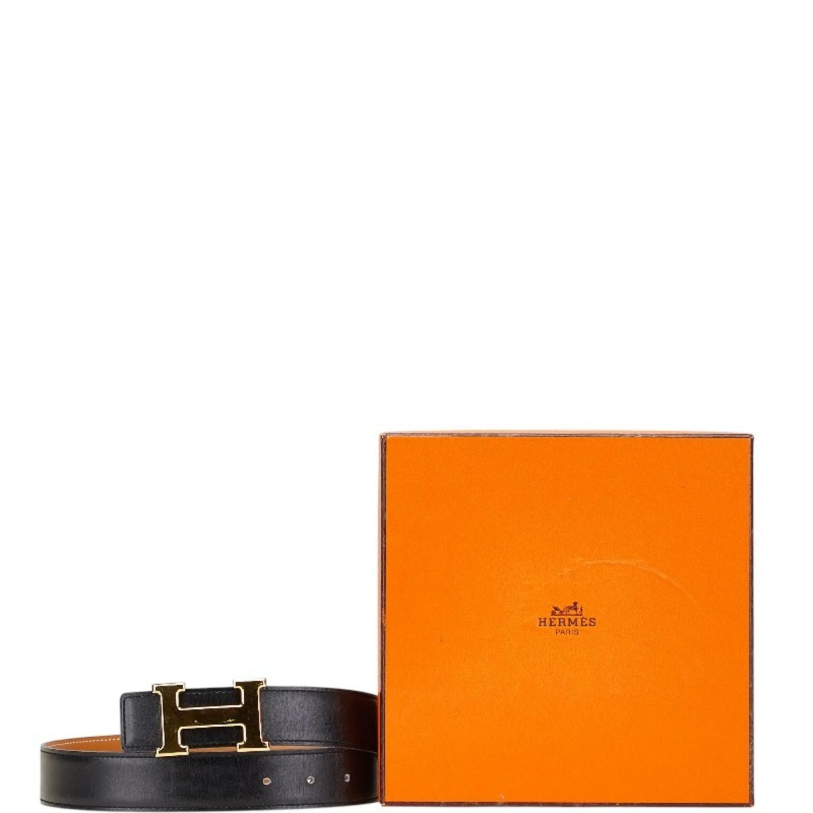 Hermès Hermes H Buckle Constance Belt 65 Black Golden ref 