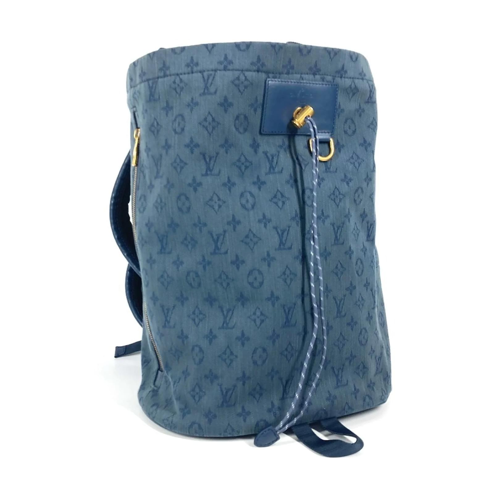 Louis Vuitton Monogram Denim Backpack Blue Cloth  ref.2136779