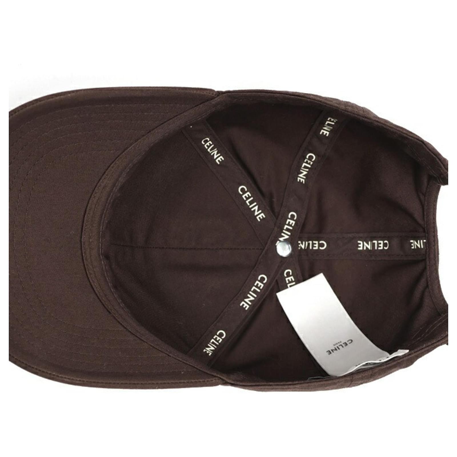Céline Celine Triomphe Baseball Cap Brown Cotton ref.JC2139165