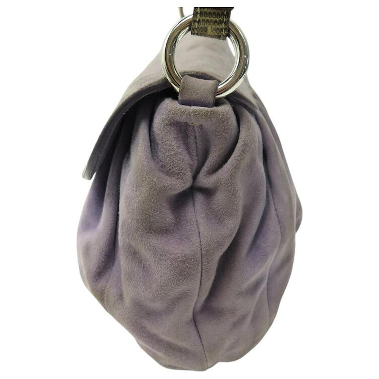 VINTAGE PRADA BR2759 SHOULDER BAG LILA SUEDE AND PYTHON 2004