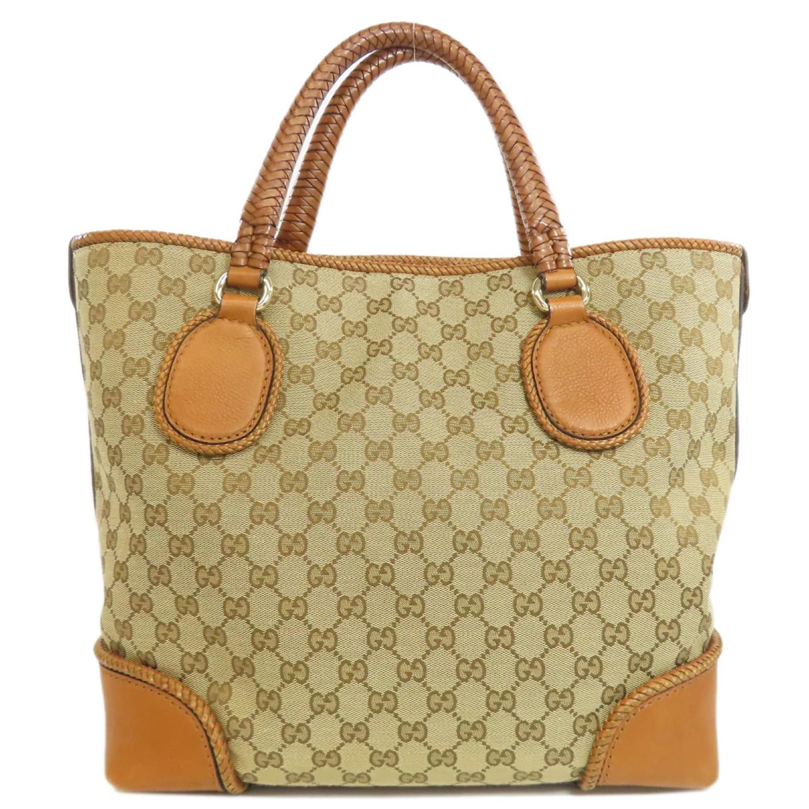 Gucci 257023 GG Marrakech Tote Bag Brown Cloth ref.2144397 Gucci 257023 GG Marrakech Tote Bag Brown Cloth ref.2144397