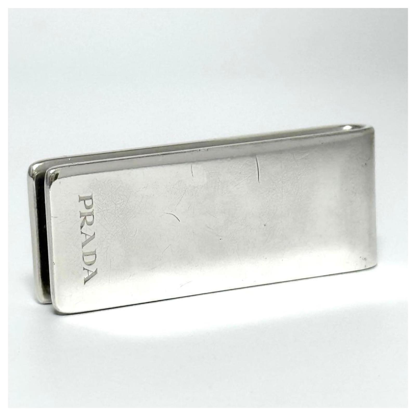 小物 Prada Stainless Steel Money Clip luxury-unisex-prada-used-home-