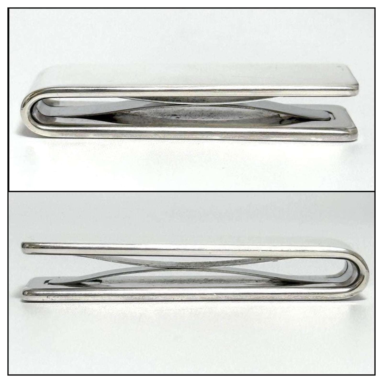 小物 Prada Stainless Steel Money Clip Prada Men's Vintage Silver Money Clip ref.2145475 - Joli Closet