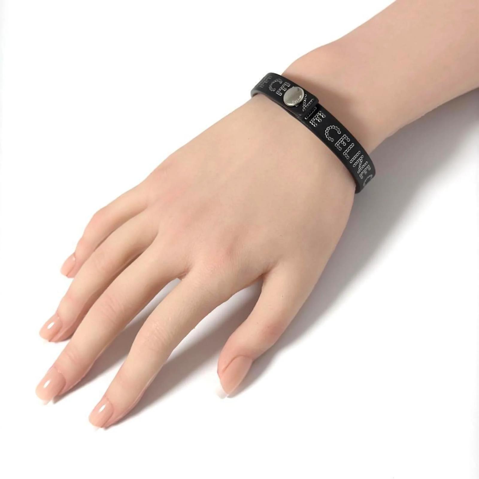 Céline Celine Men's Monochrome Stud Bracelet Leather ref