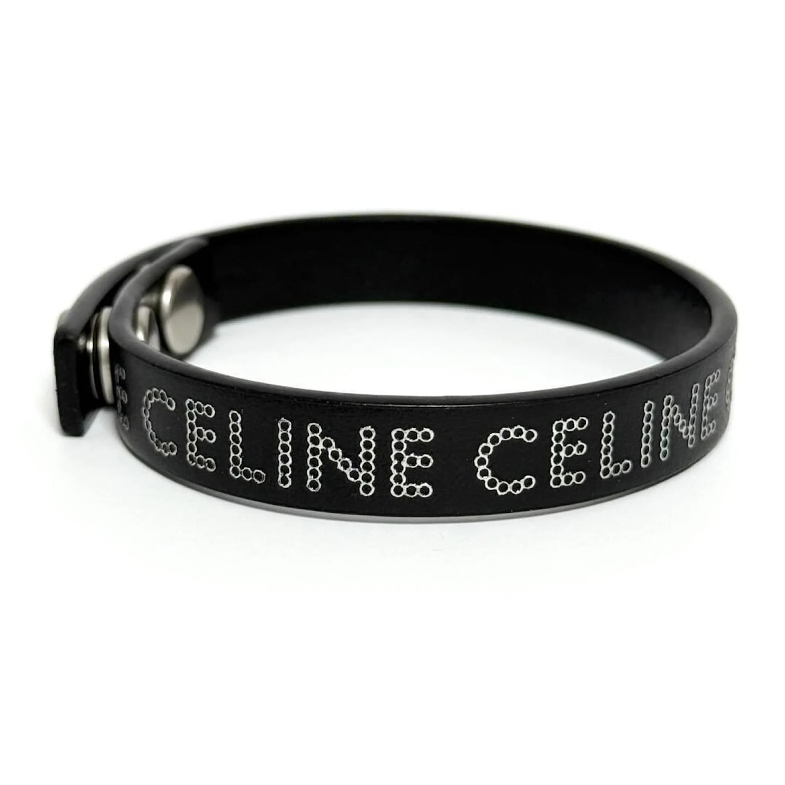 【CELINE】Black logo printed Scrunchy bracelet【ランク:Ａ】 CELINE HEADBAND IN WOOL - | CELINE