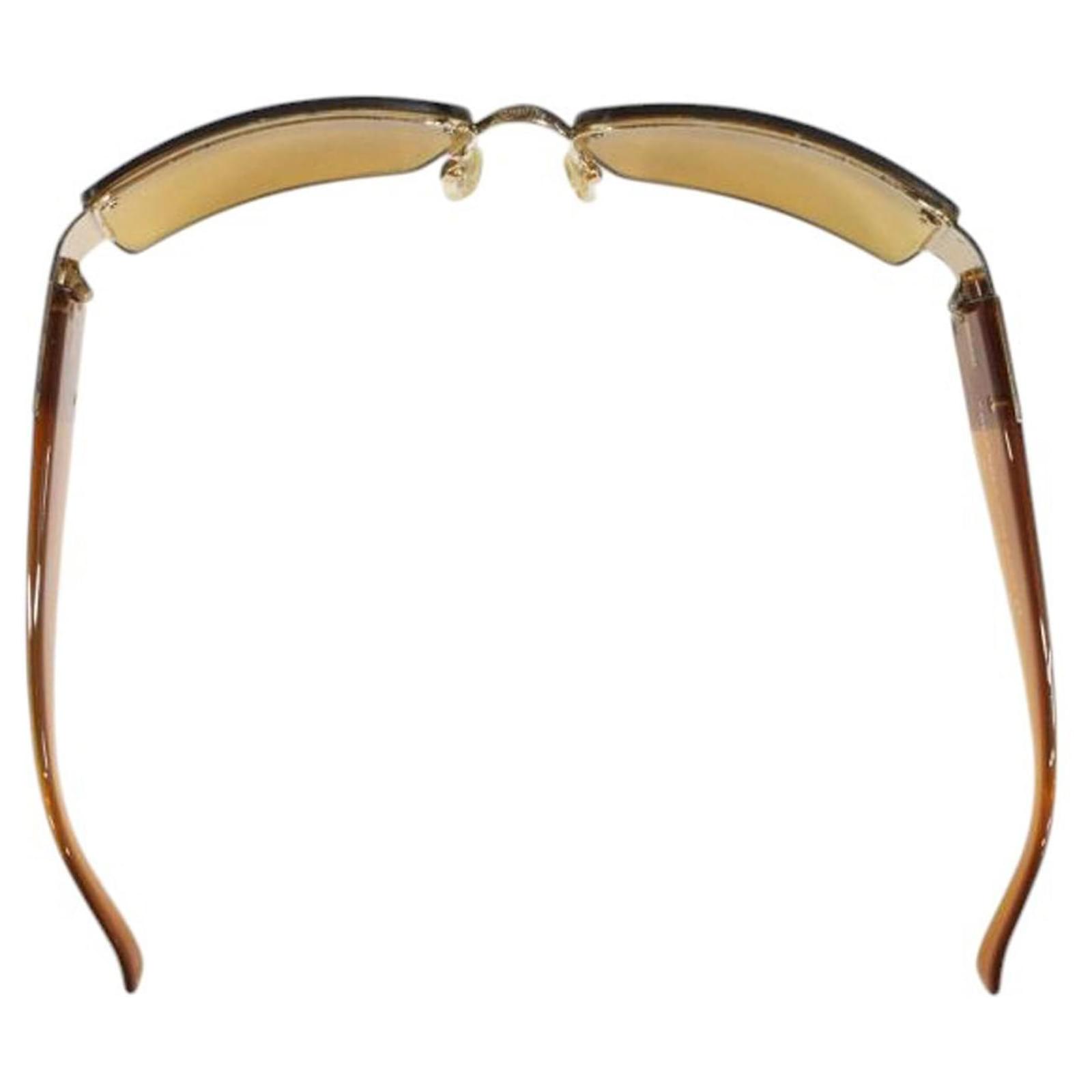 Chanel 4095-B Swarovski CC Logo Brown Sunglasses Plastic ref