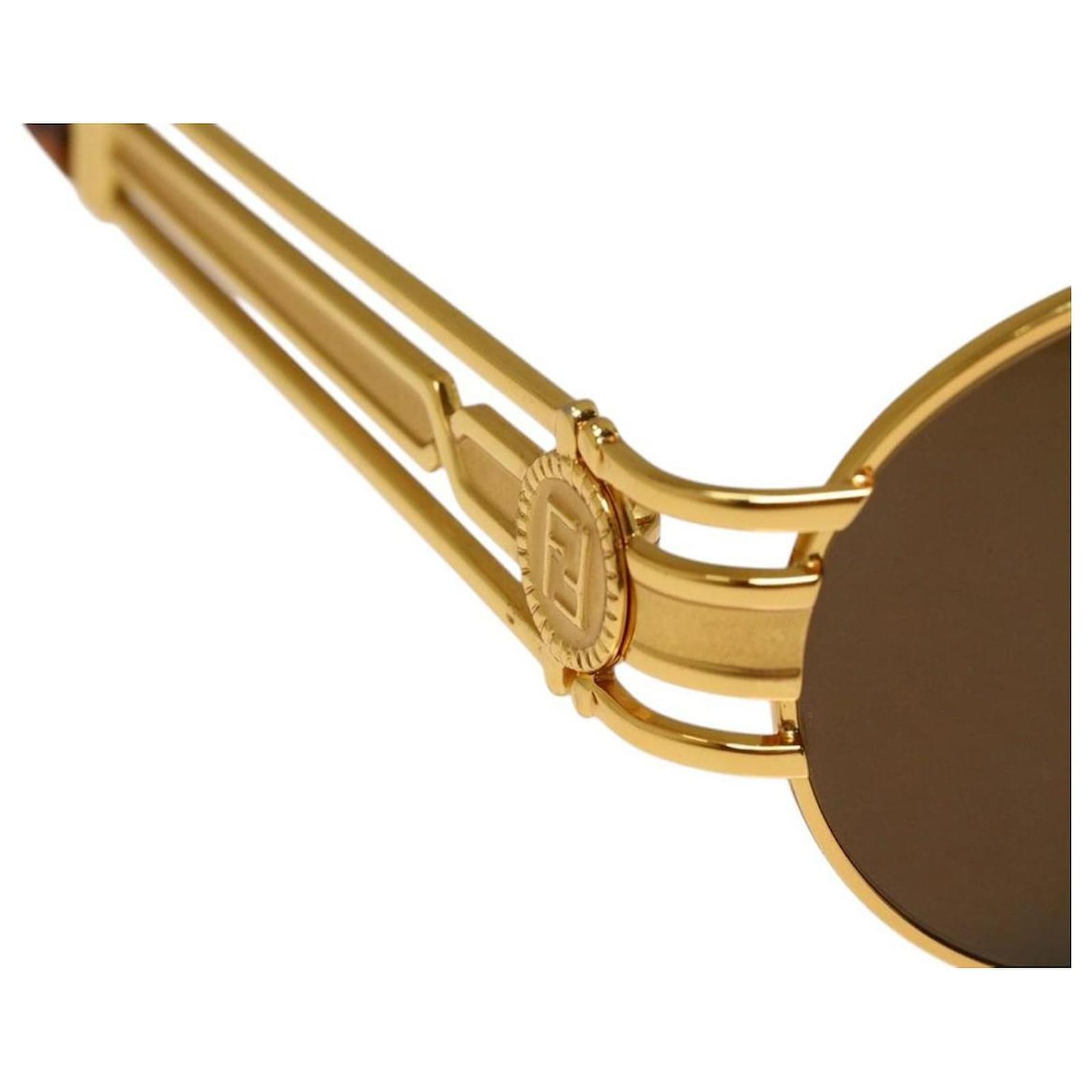 Fendi Gold Frame Logo Sunglasses SL 7031 Golden Plastic ref