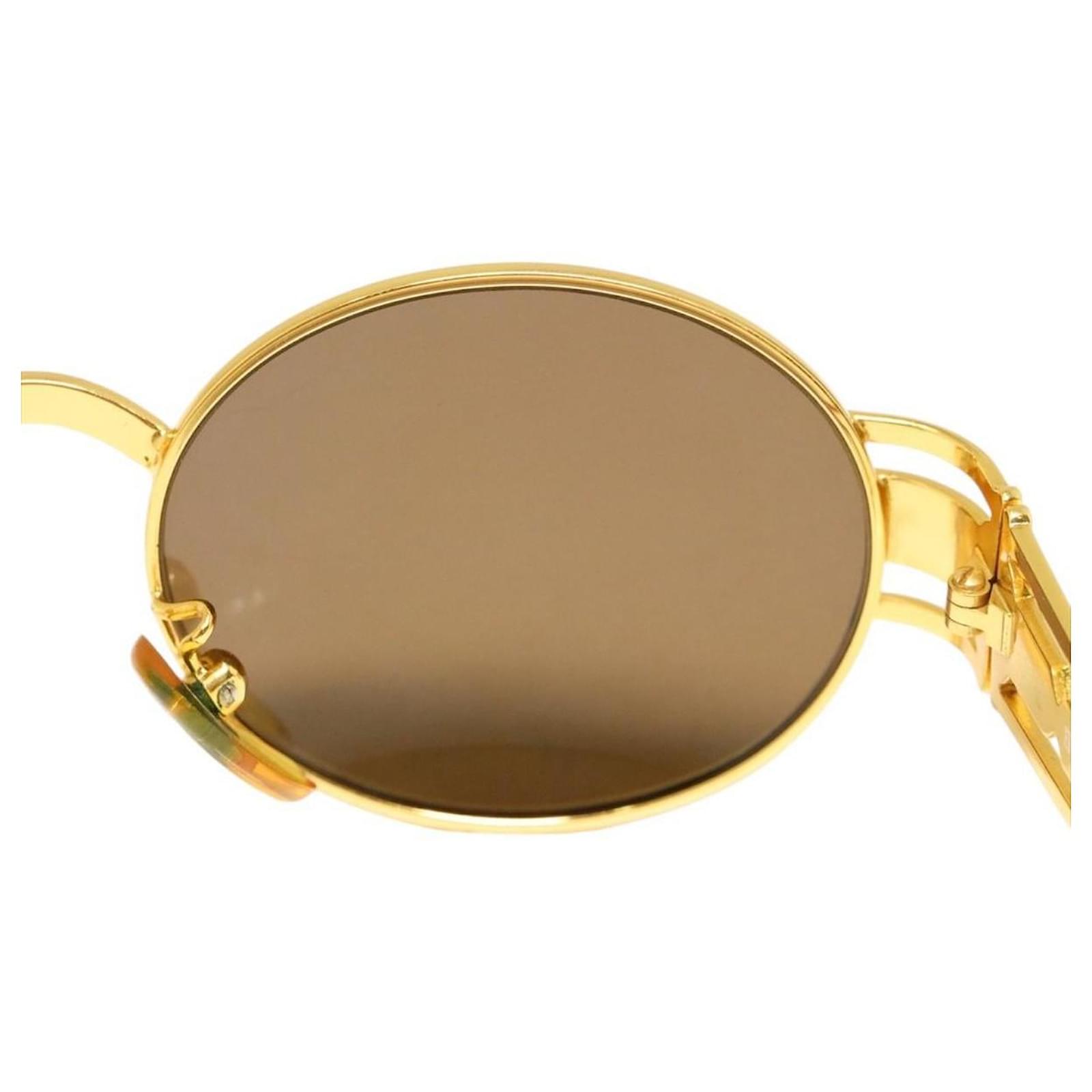 Fendi Gold Frame Logo Sunglasses SL 7031 Golden Plastic ref
