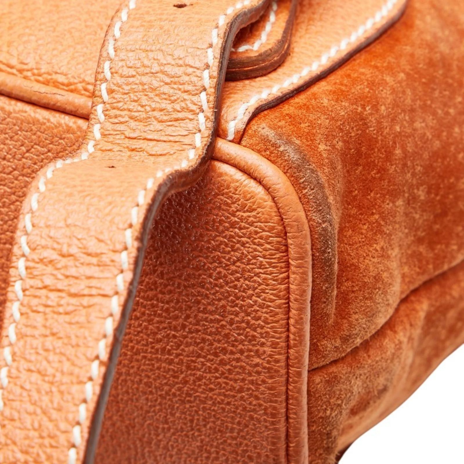 Gucci Bamboo Backpack in Orange Suede and Leather ref  display picture 2