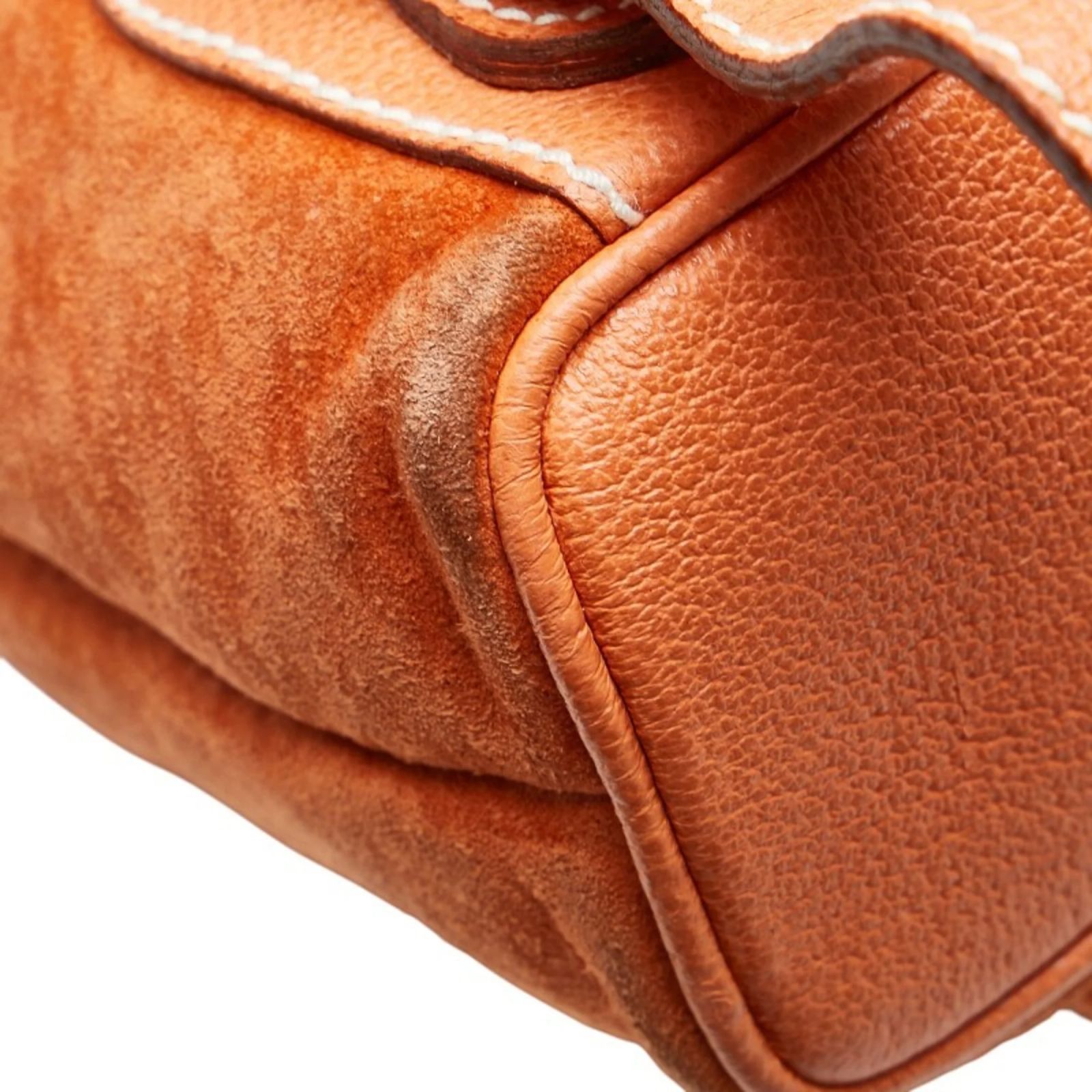 Gucci Bamboo Backpack in Orange Suede and Leather ref  display picture 3