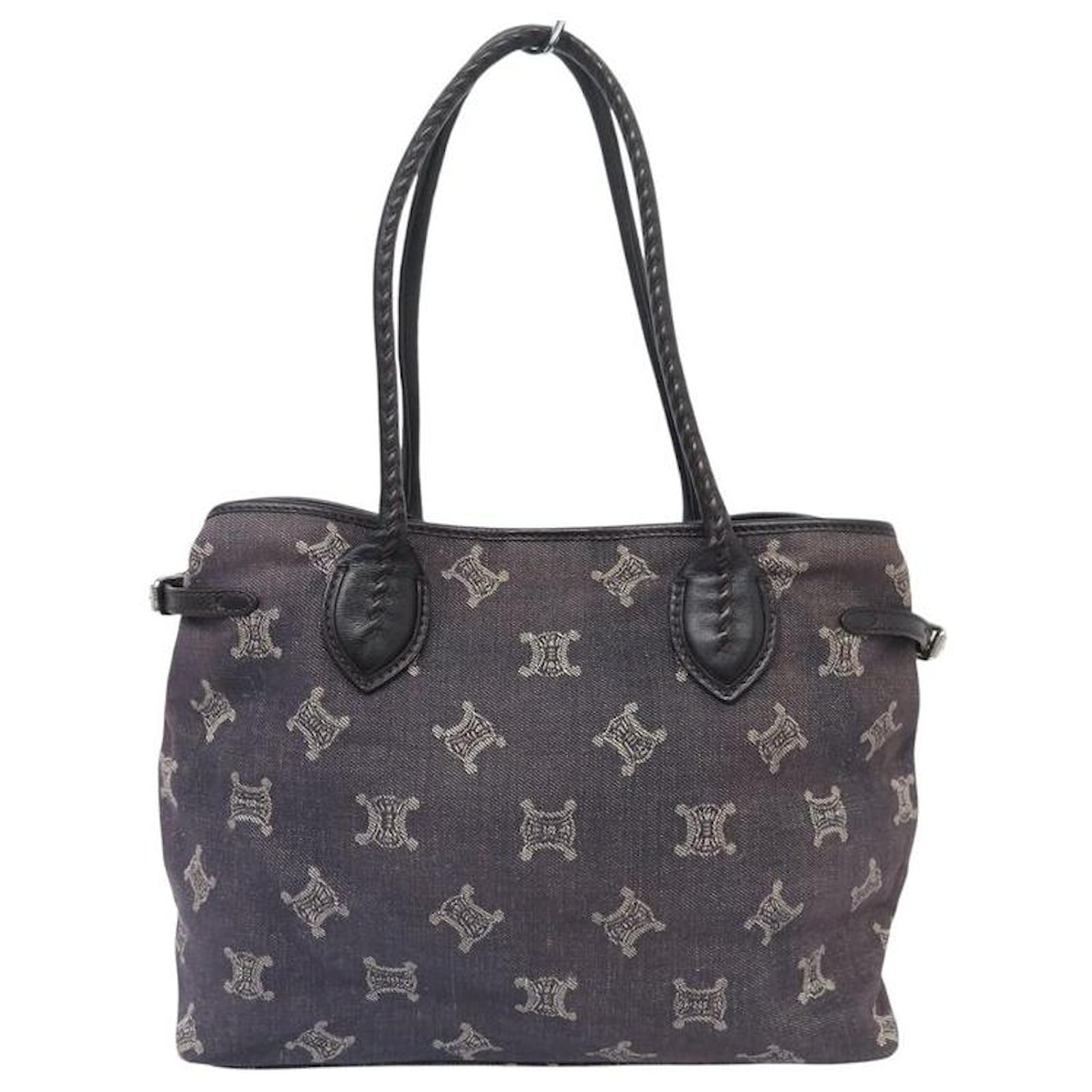 Céline SAC A MAIN CELINE CABAS PORTEFEUILLE TOILE DENIM TRIOMPHE