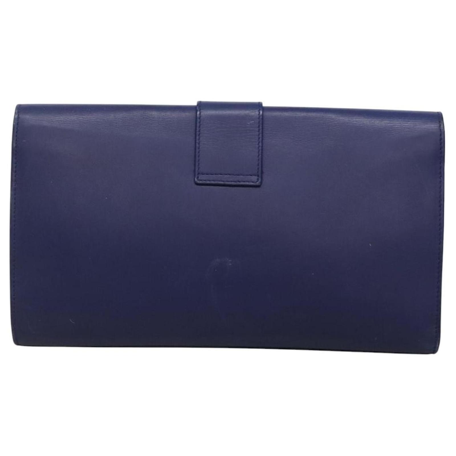 Yves Saint Laurent Chyc Blue Leather Joli Closet