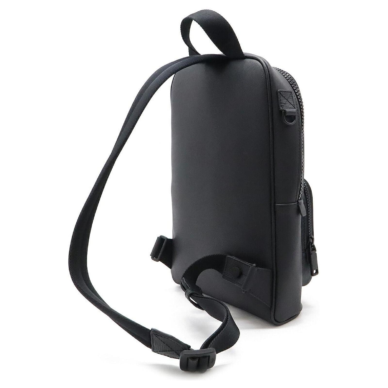 Bally Coated Canvas SIHORN Shoulder Bag Black