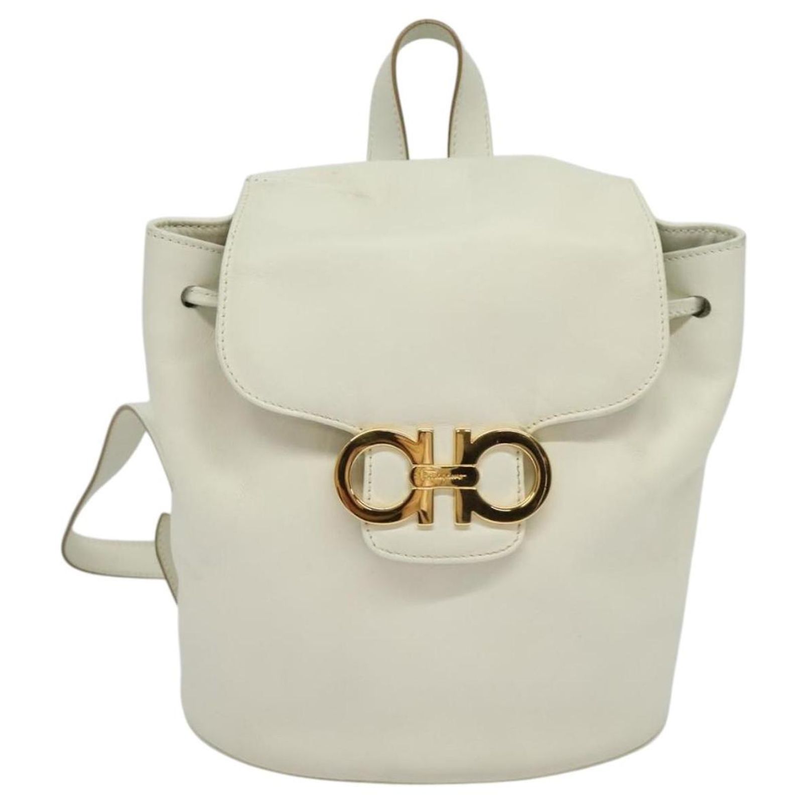Salvatore Ferragamo Women\'s White Leather Backpack Ferragamo Leather Backpack in White | Lyst UK main image 2