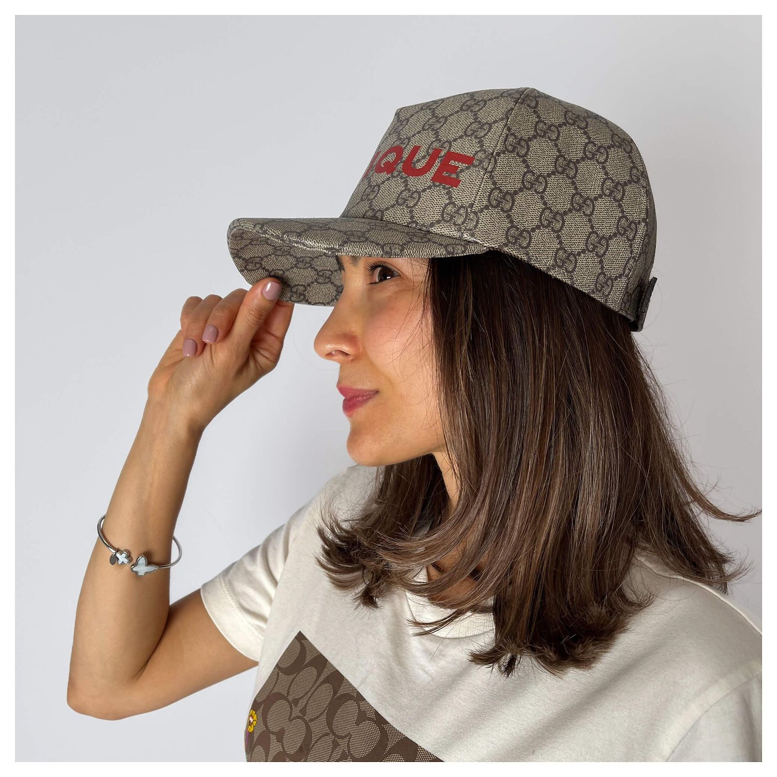 Gucci GG Canvas Baseball Cap L 59 Cm GG Supreme Brown Cloth ref 