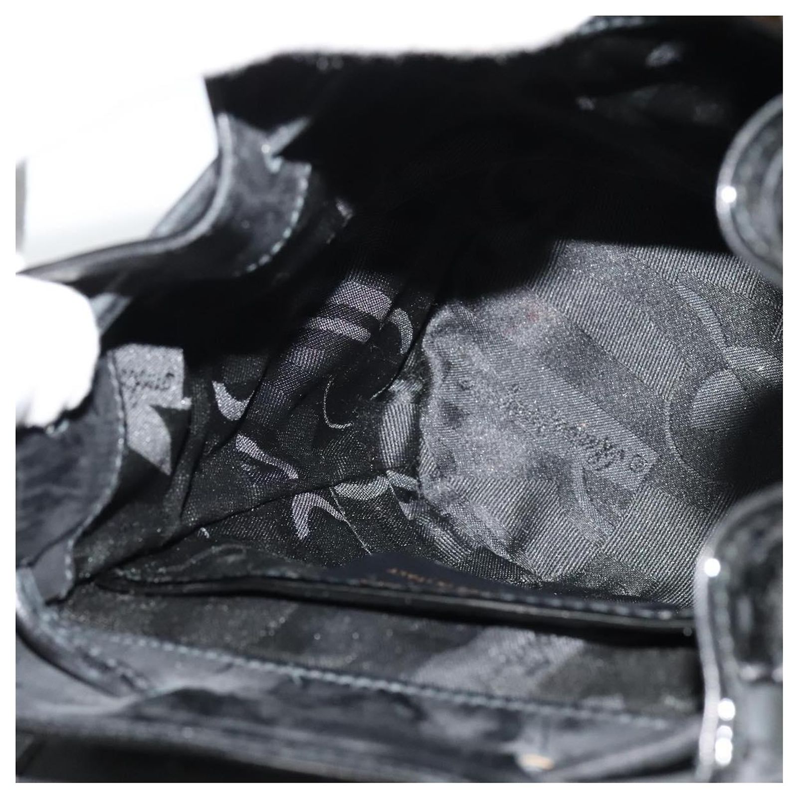 Salvatore Ferragamo Gancini Backpack Enamel Black Silver 