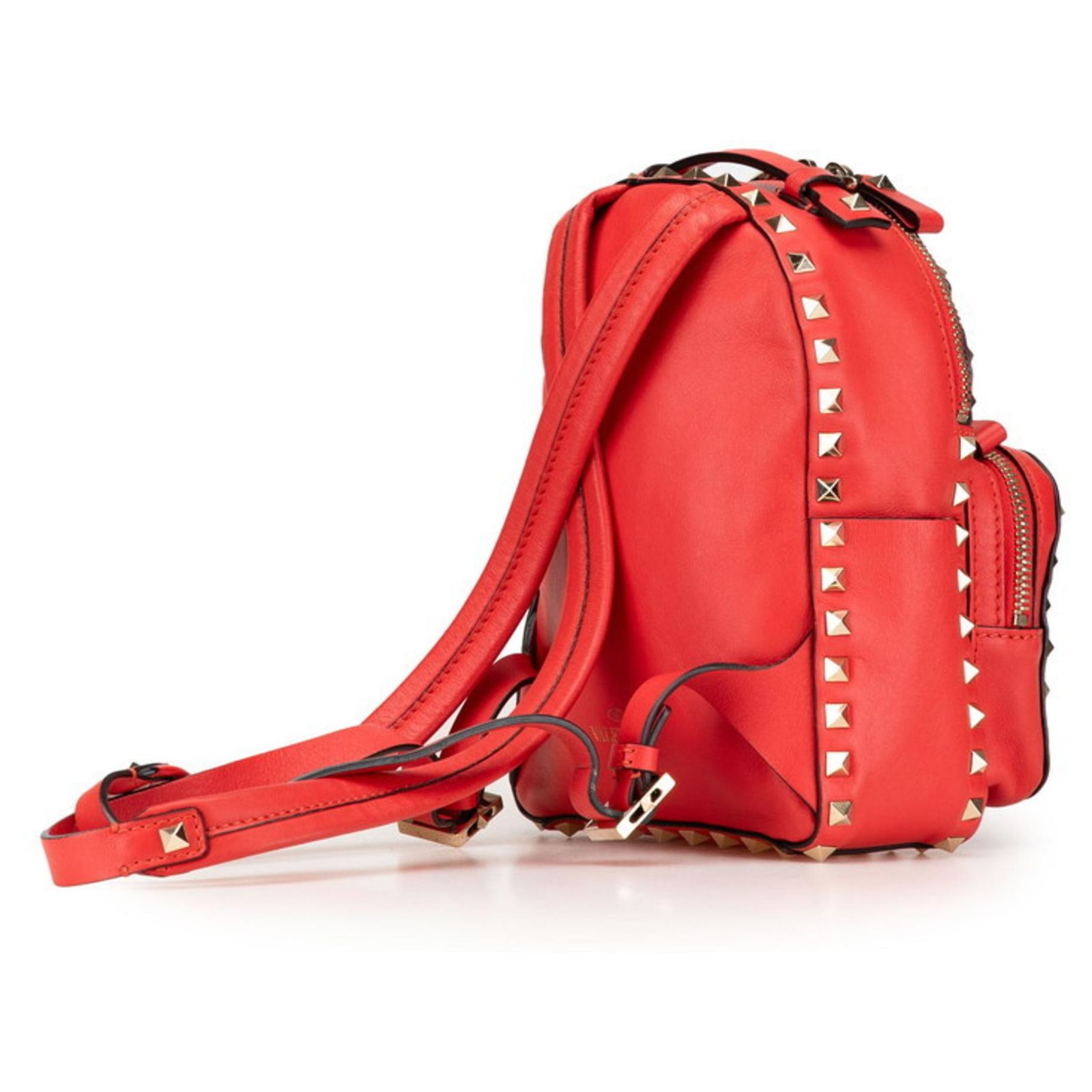 Valentino Rockstud Backpack in Red Leather ref.2157563  display picture 1