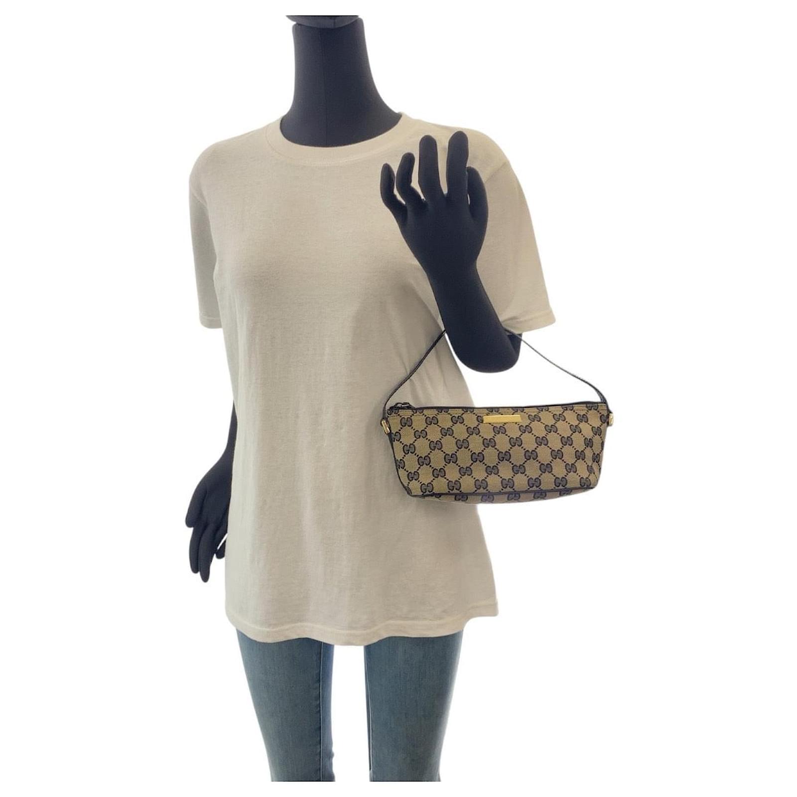 Gucci GG Canvas/Leather Handbag 039 1103 Black Cloth ref.2158234