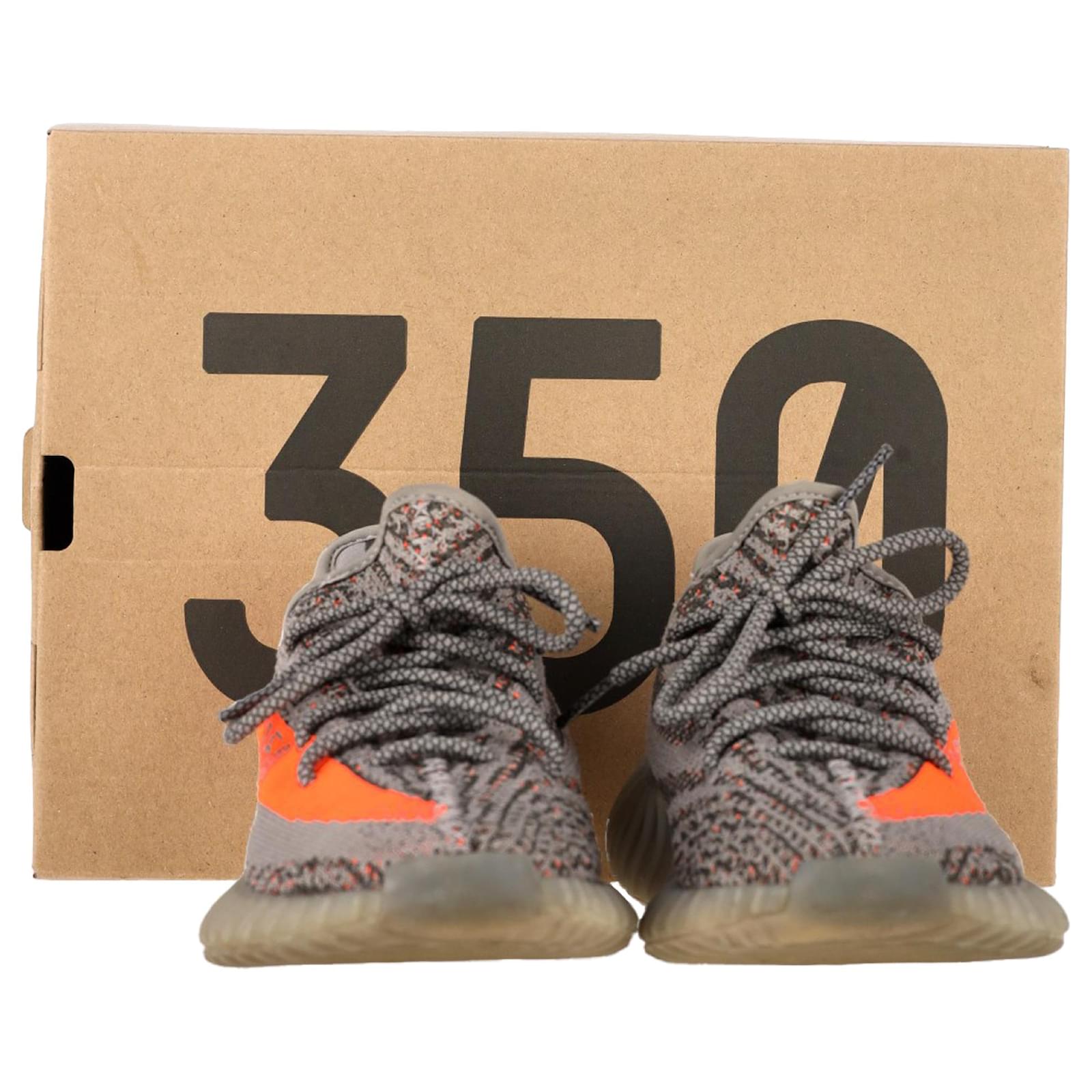 yeezy grey with orange stripe