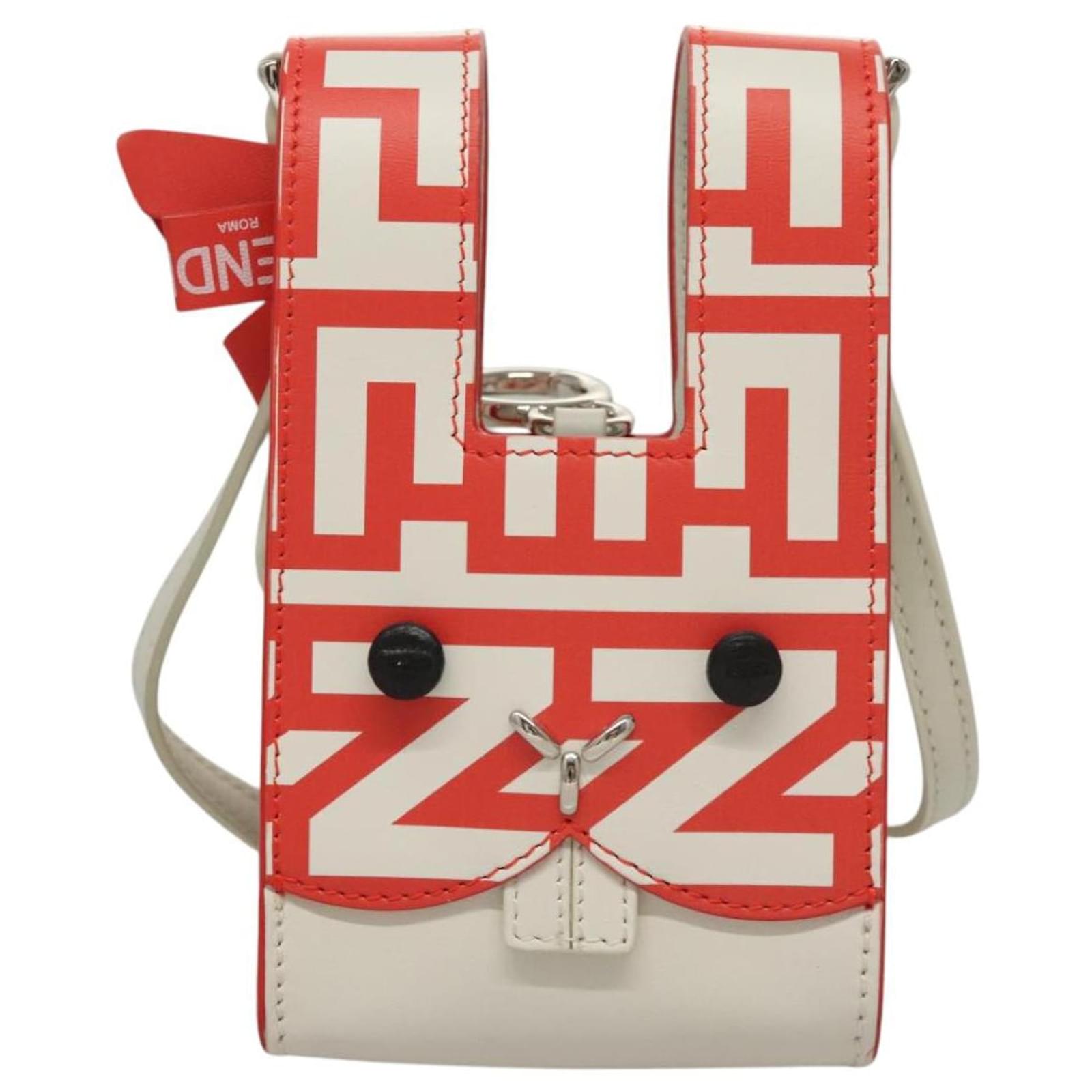 FENDI Bunny Mark Jacobs Collaboration Bag Leather White Red