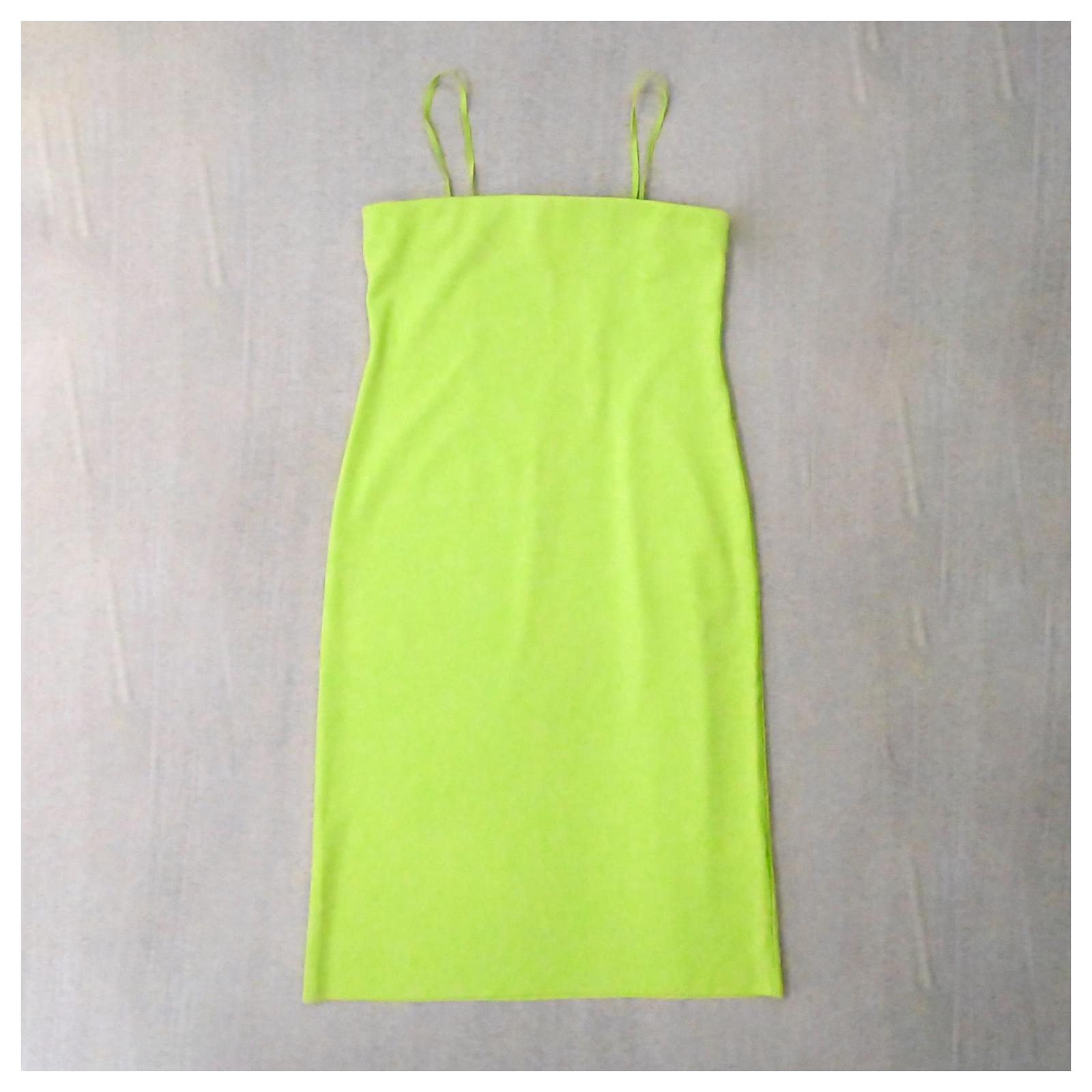 COS tuba midi dress in neon lime yellow green hue size L Viscose Elastane  Polyamide ref.2159219 - Joli Closet