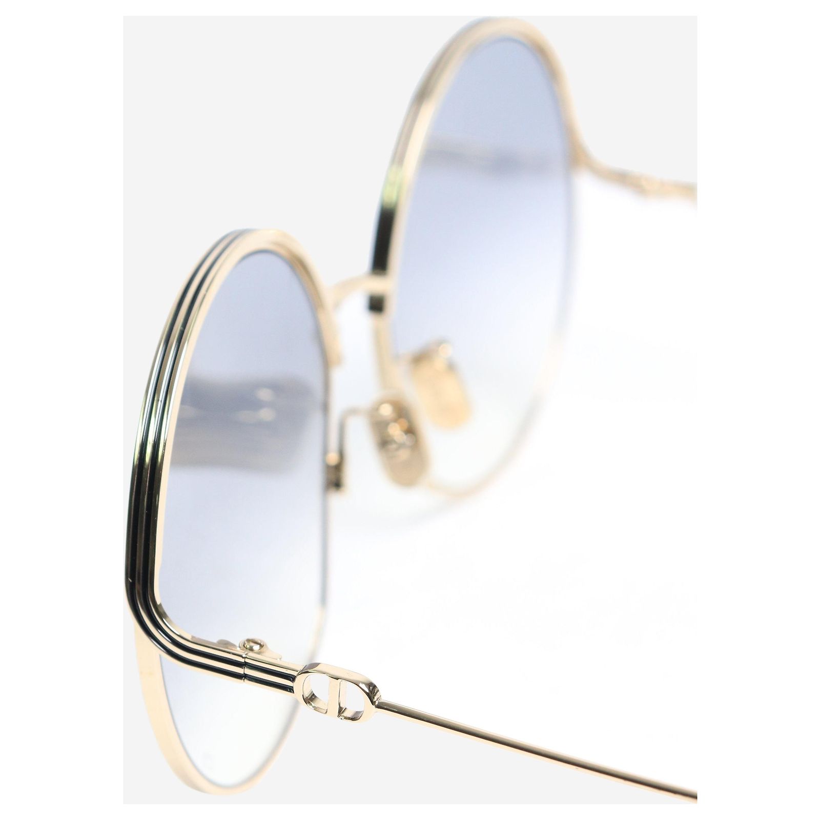 Dior Gold oversized round sunglasses Golden Metal ref  display picture 1