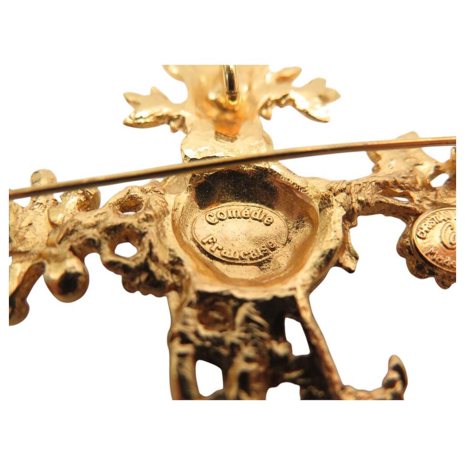Rare Broche Ancienne Française En Métal – Bijou Vintage Sans Marque