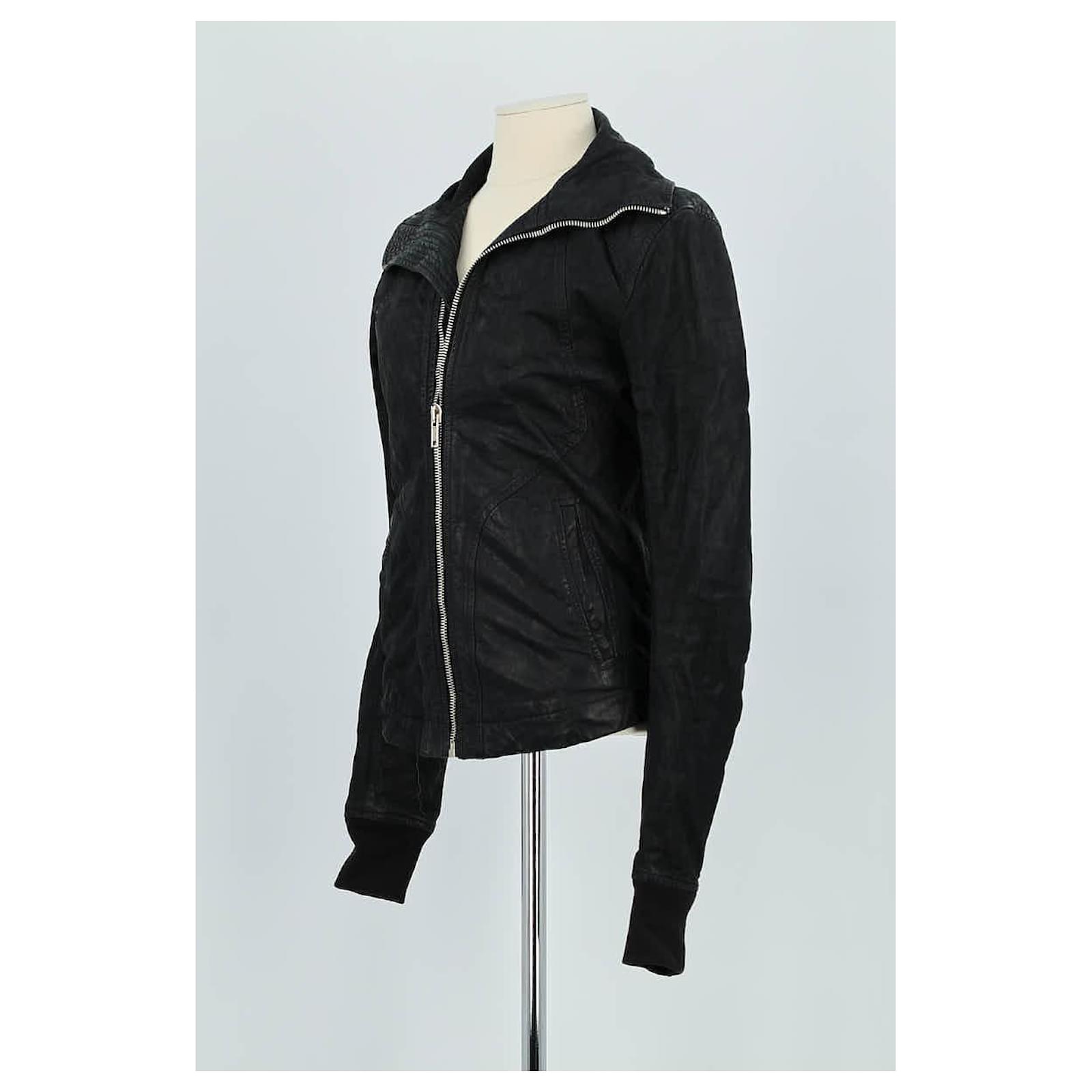 rick owens leather drape jacket レザージャケット Rick Owens レザージャケット | ブラック | FARFETCH JP
