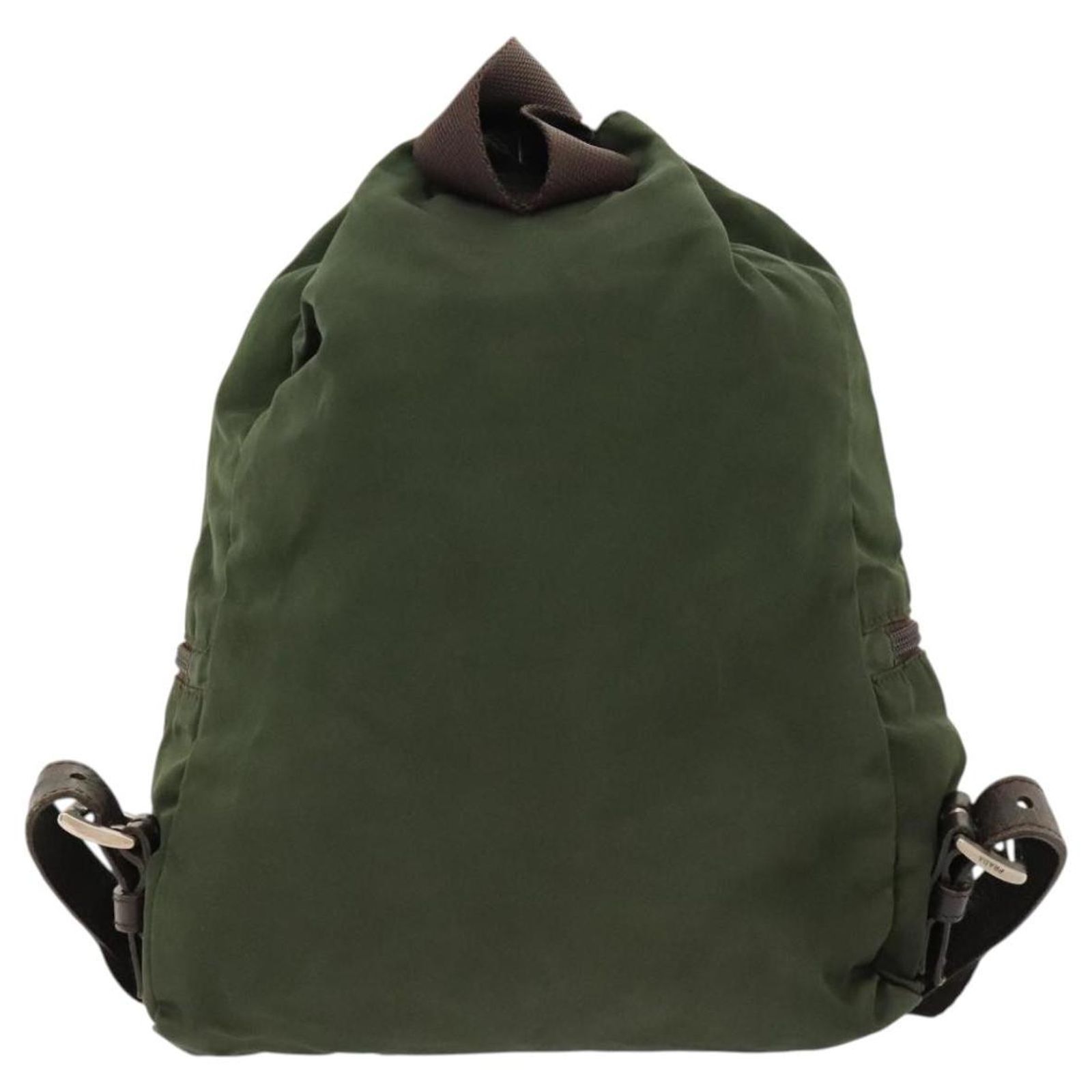 PRADA Backpack Nylon Khaki Silver Auth bs28214 PRADA Backpack Nylon Khaki Auth bs16382 ref.1562449 - Joli  main image 2