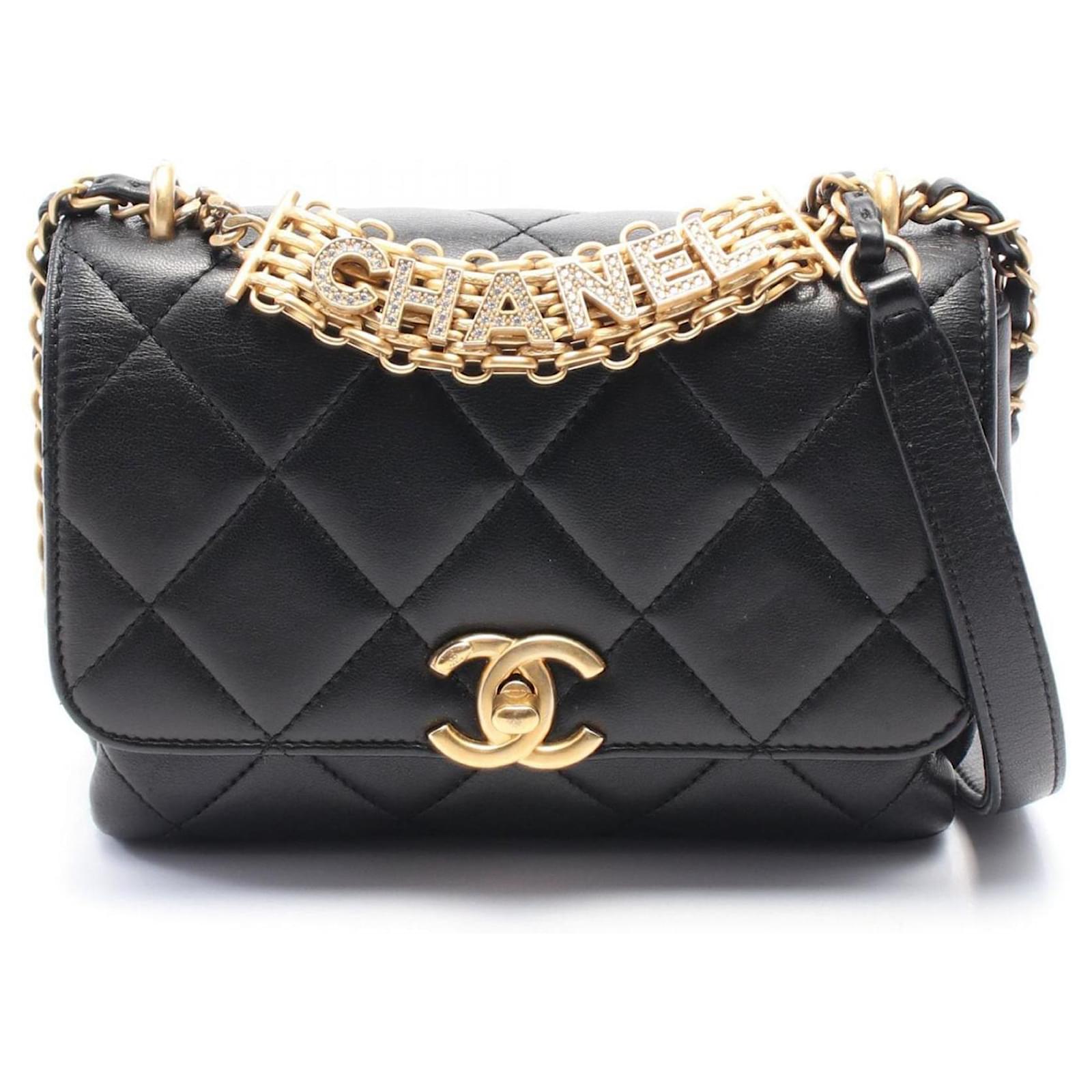 Chanel Matelasse Shoulder Bag Black Leather ref.2169477 - Joli Closet