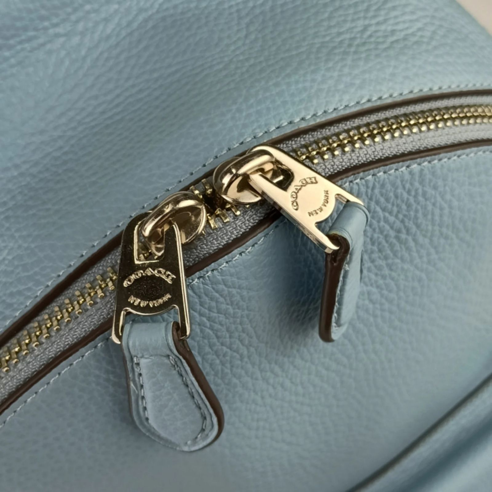 COACH Charlie Medium Backpack in Light Blue Leather ref 