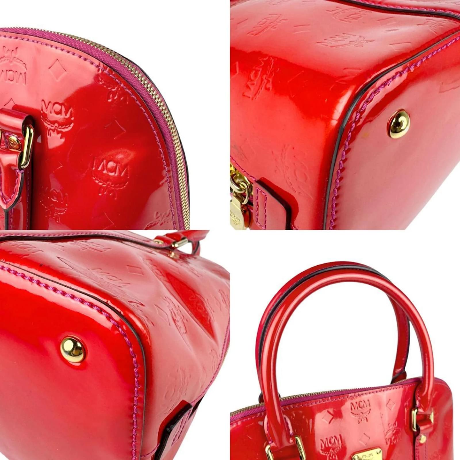 Sac à main en cuir verni rouge MCM Cuir vernis Joli