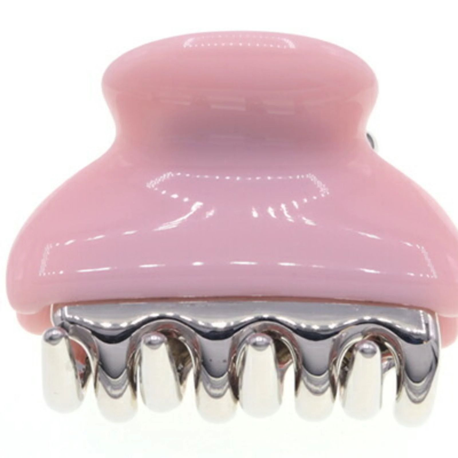 Miu Miu logo-lettering hair clips 2 pics Pink Silver Miu Miu Nappa Leather Hair Clip In Begonia Pink | ModeSens main image 2