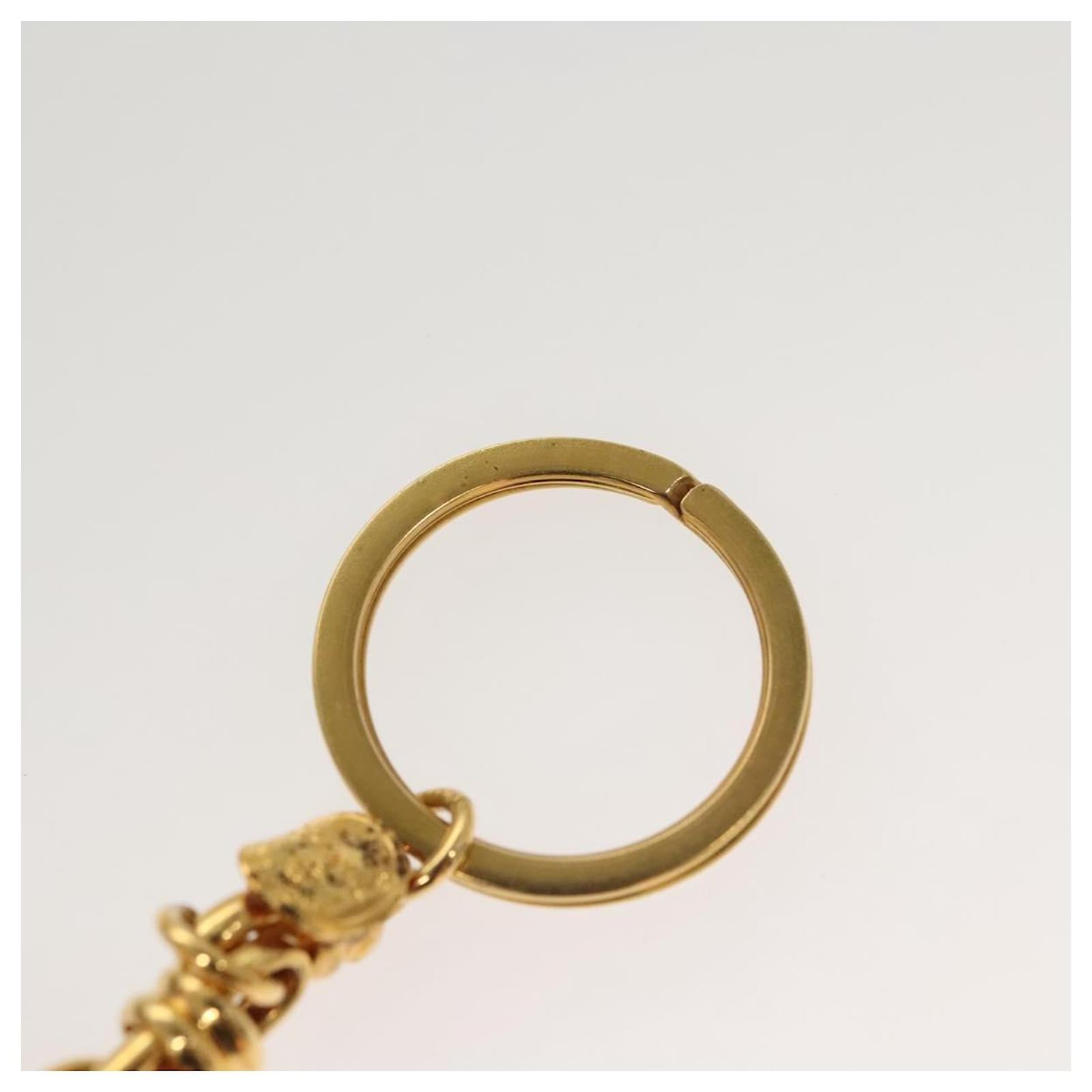 CHANEL COCO Mark Key Ring metal Gold CC Auth ar13427 Golden ref