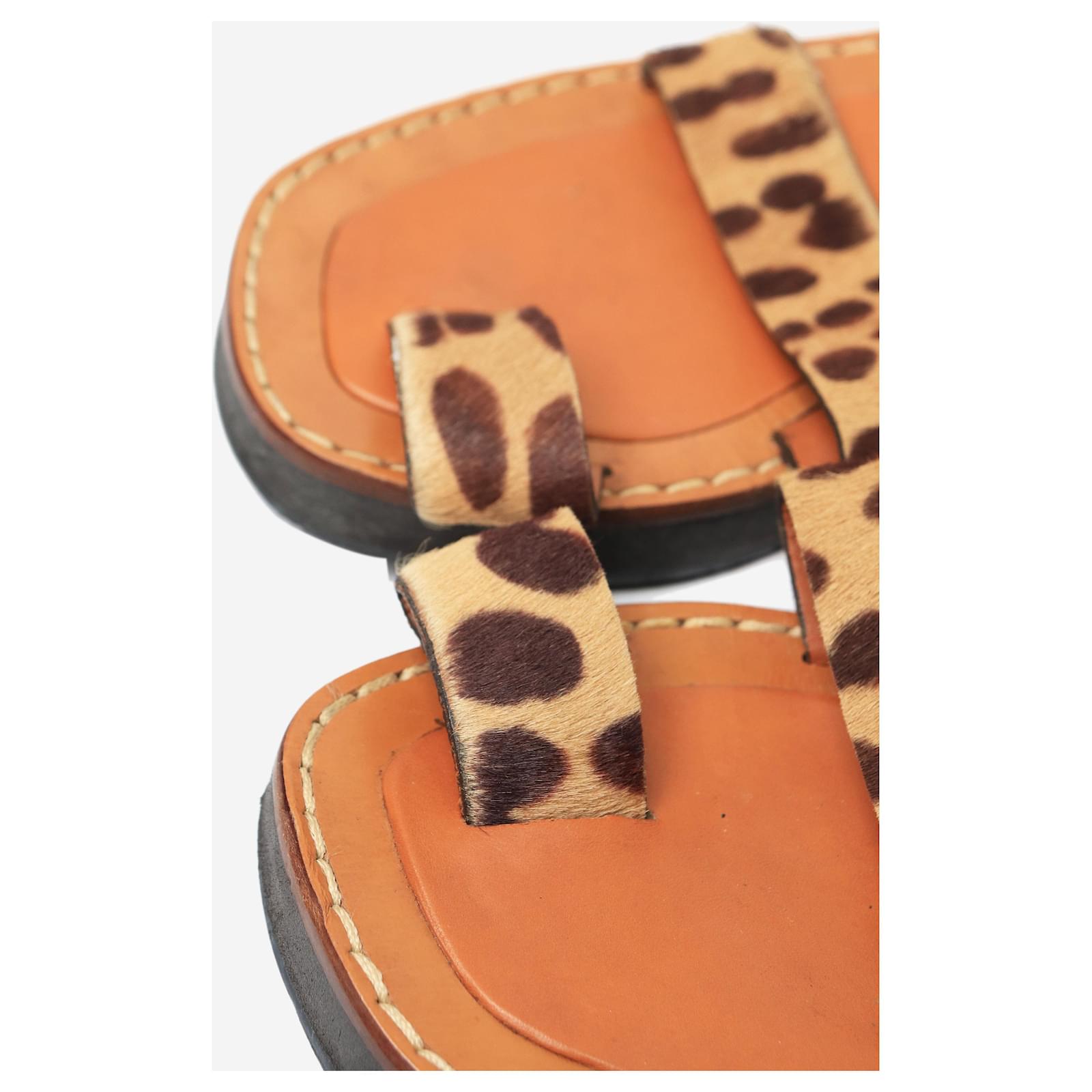 Céline Sandales plates marron taille EU 36 (UK 3)