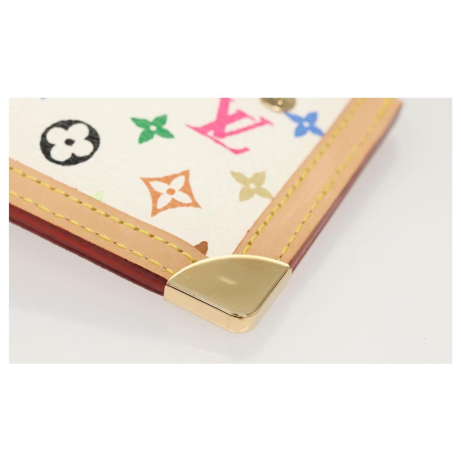 LOUIS VUITTON Monogram Multicolor Pochette Cles Purse White  display picture 1