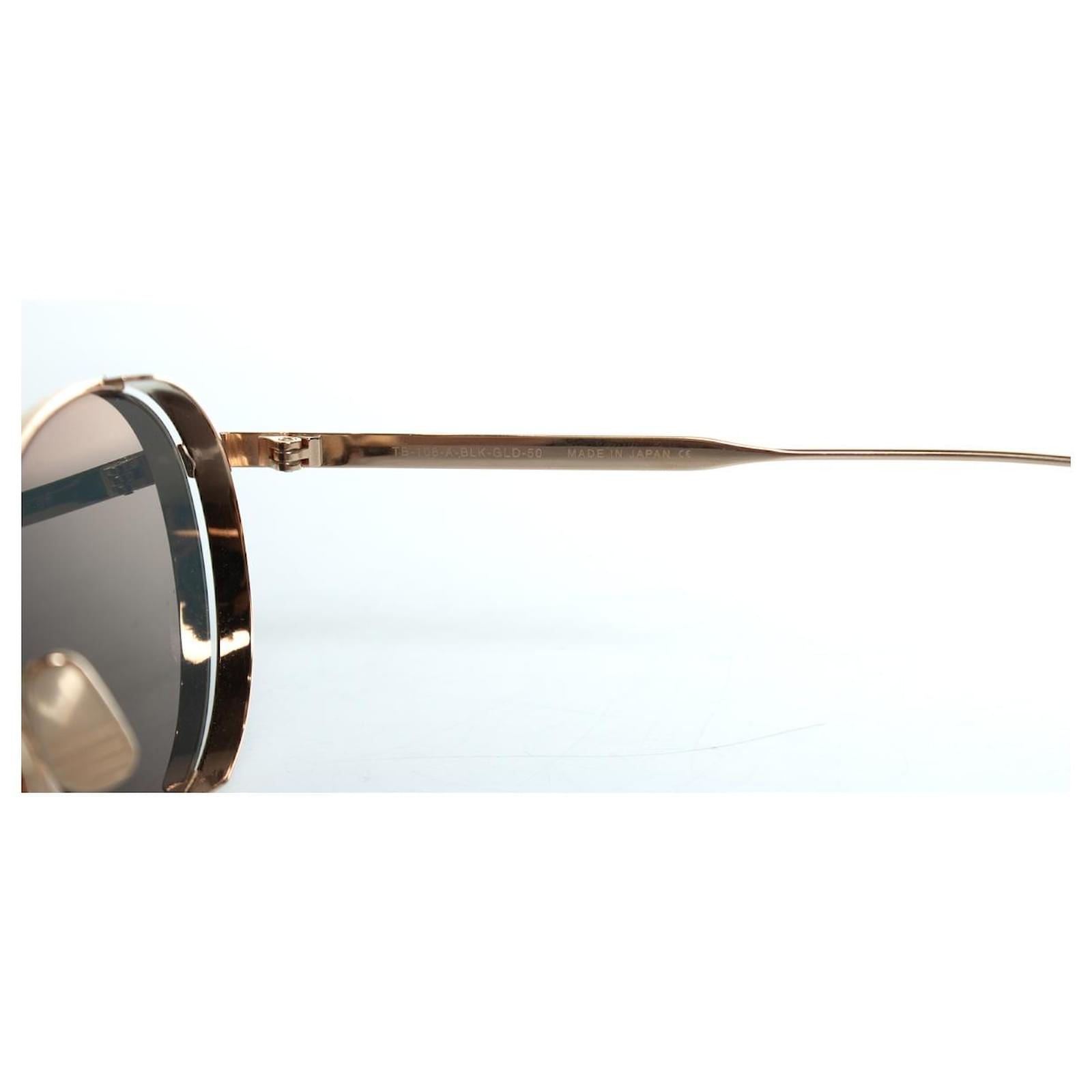Thom Browne, TB 106 A BLK GLD 50 sunglasses Golden ref