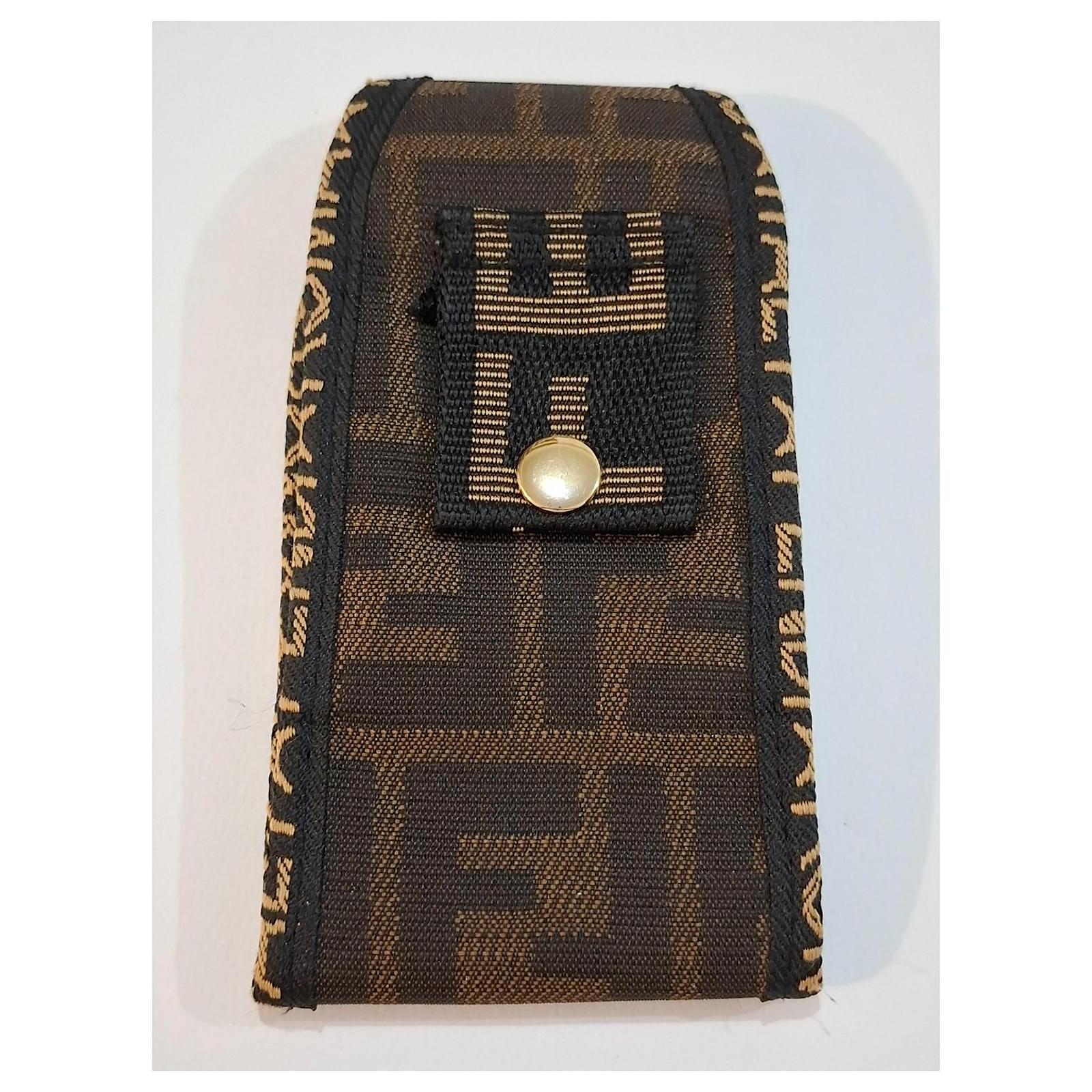 Vintage Fendi Zucca Canvas Cigarette Belt Case Brown Cloth ref.JC2181669  (Sold)