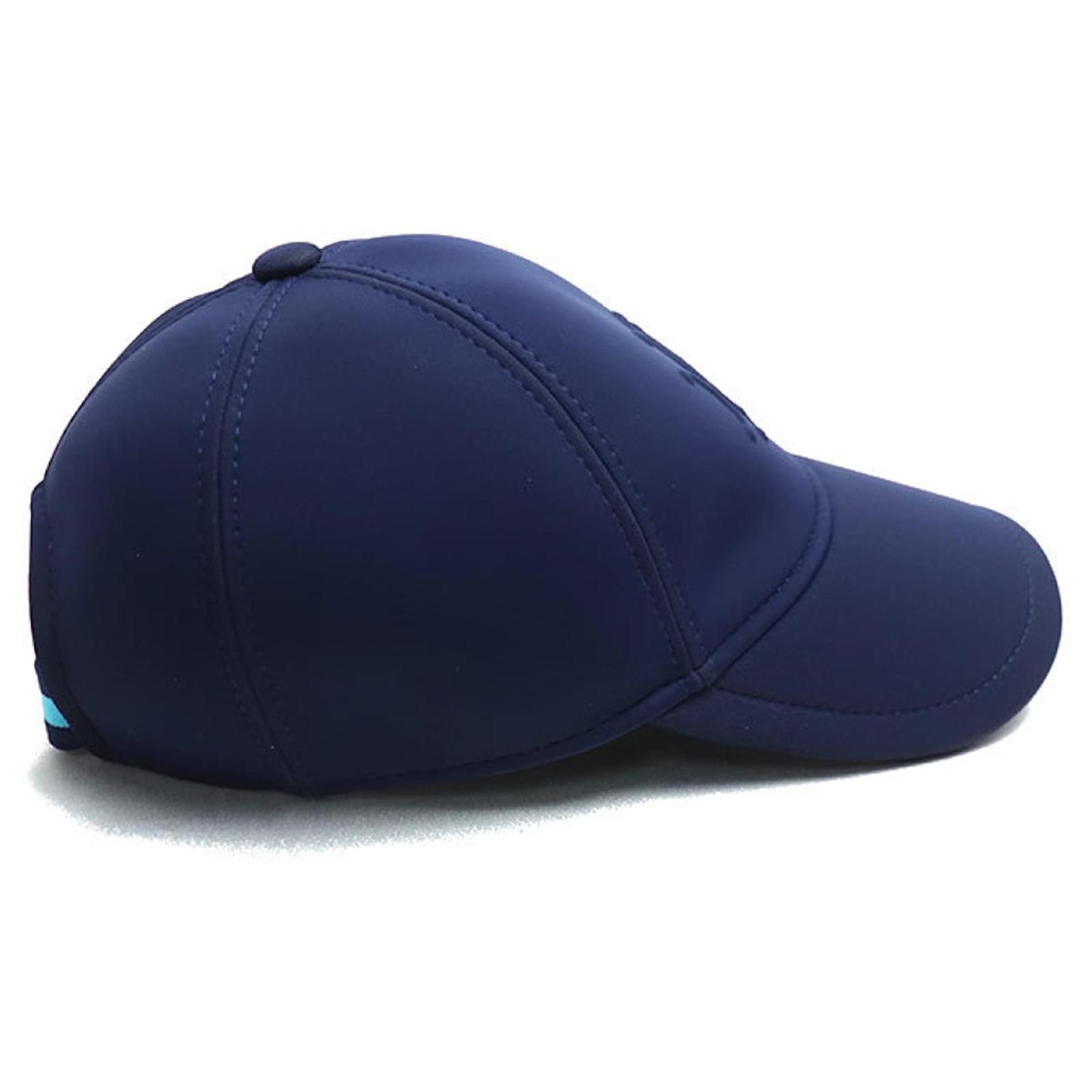 Hermès Hermes Neoban Atlantic H Lift Cap Navy blue Elastane Nylon
