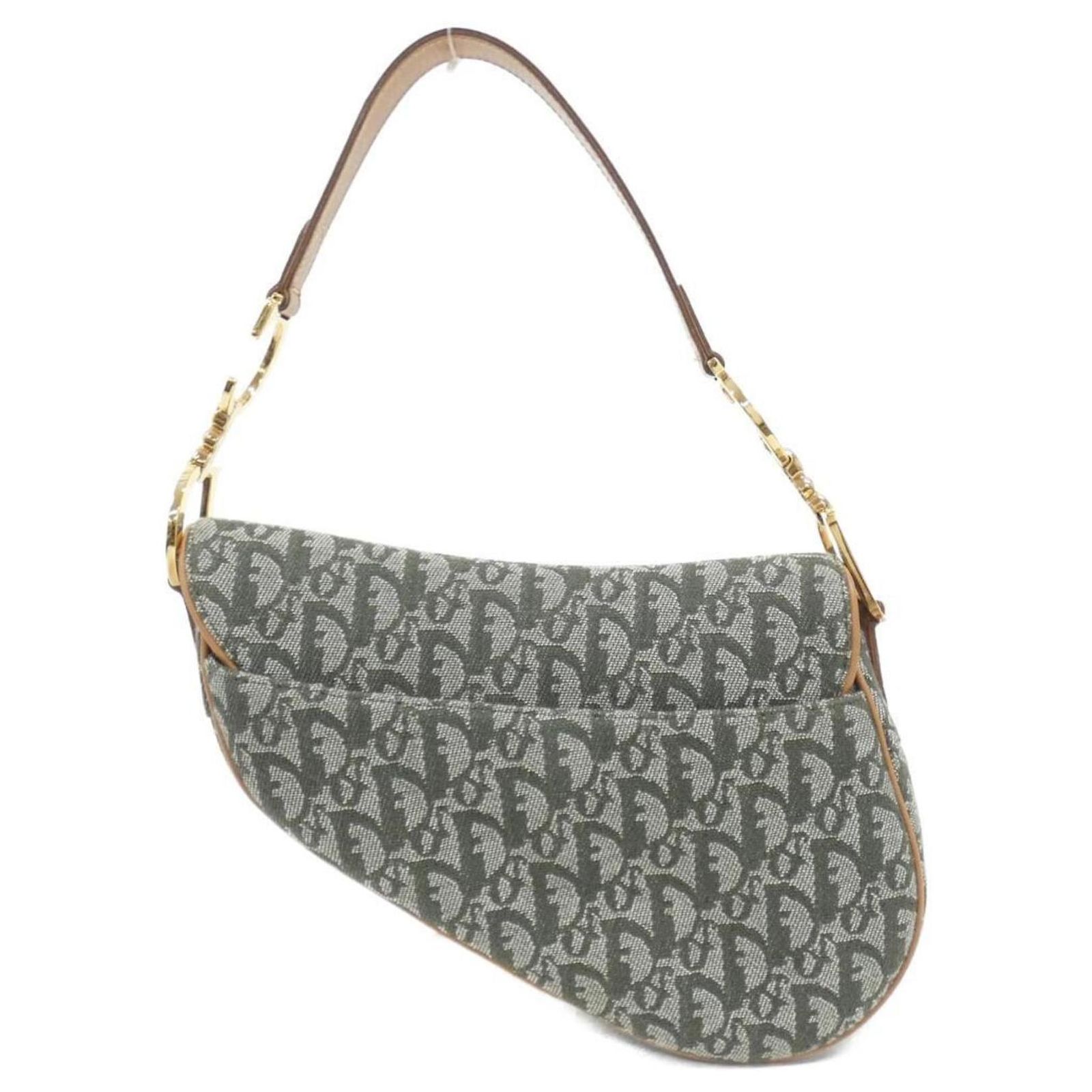 Christian Dior Green Saddle Shoulder Bag Cloth ref.2182574 - Joli Closet