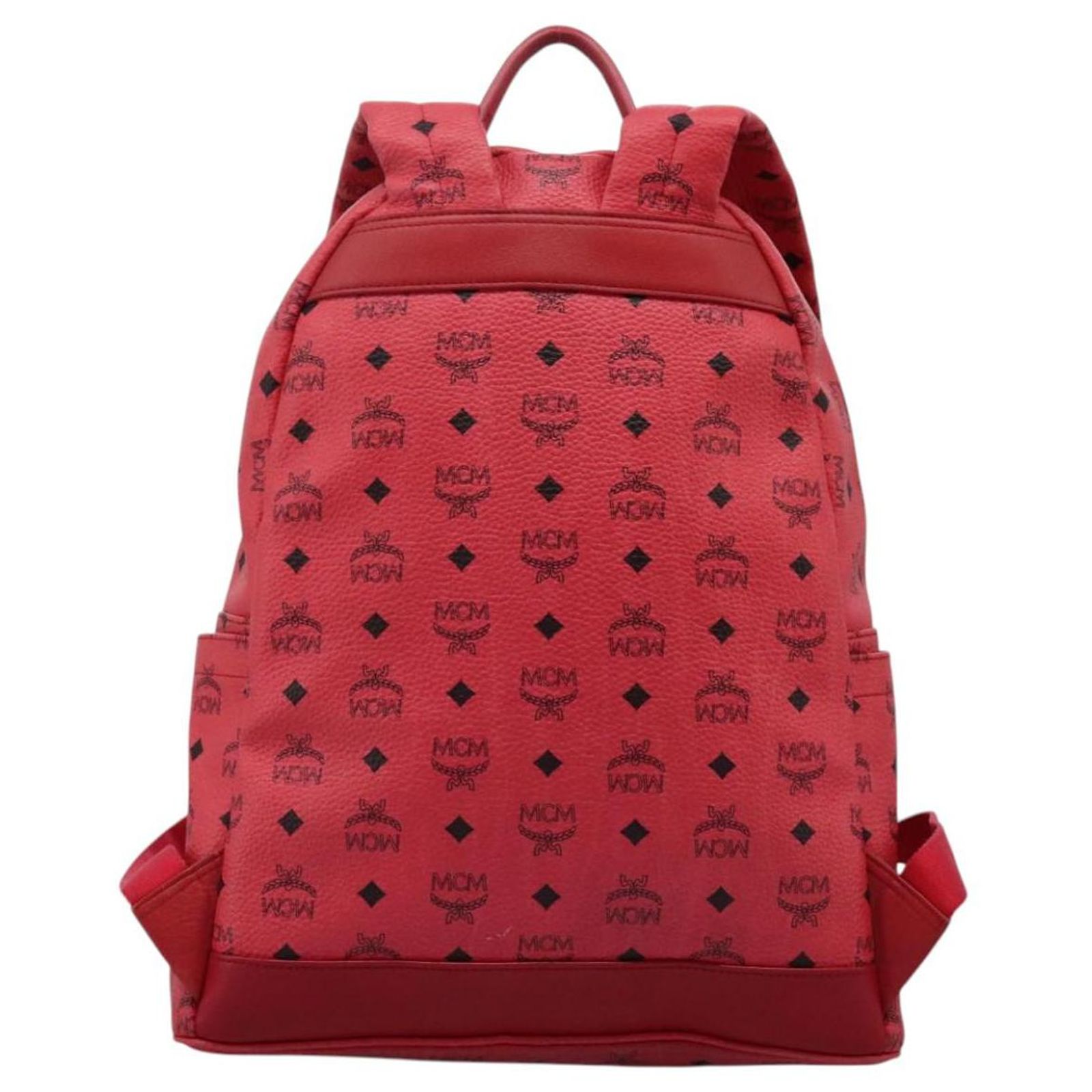 MCM Vicetos Logogram Backpack PVC Leather Pink Gold Auth  display picture 1