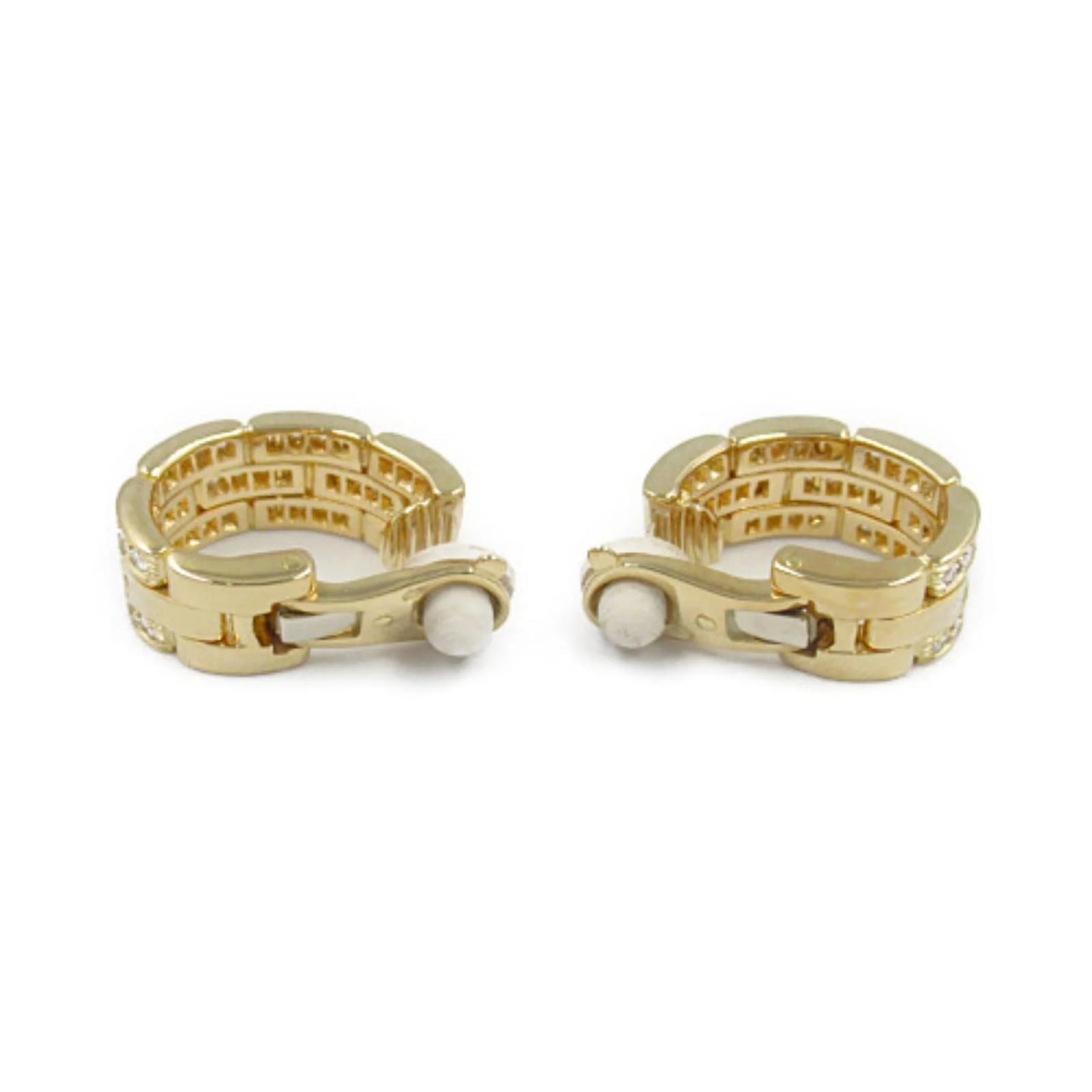 Cartier Maillon Panthere Diamond Earrings Yellow gold