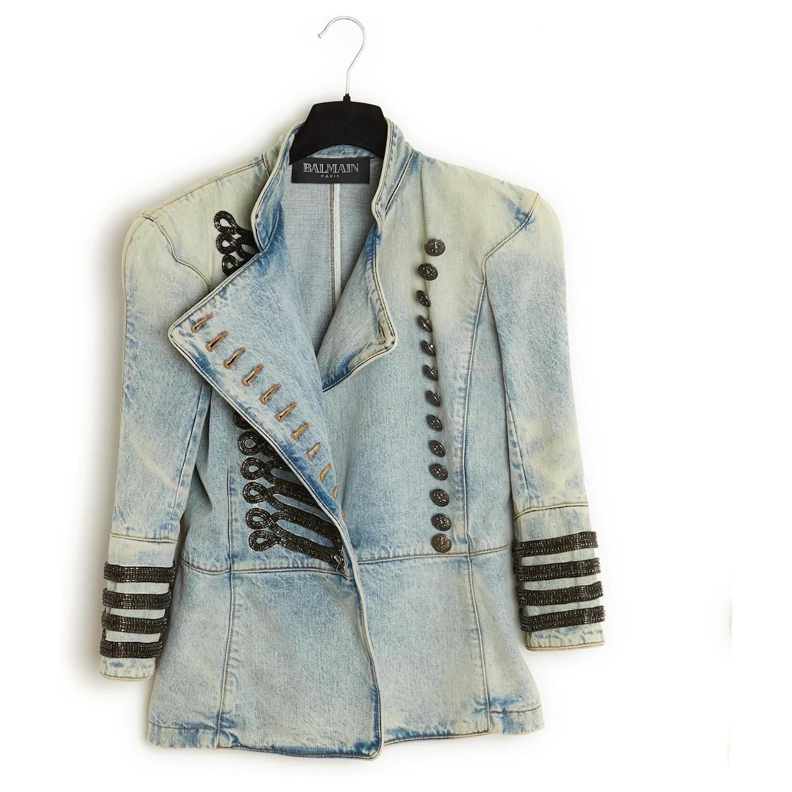 jack1984 BALMAIN military jacketジャケット Balmain 2009 Iconic Jacket FR40 Denim Military Jacket by Decarnin